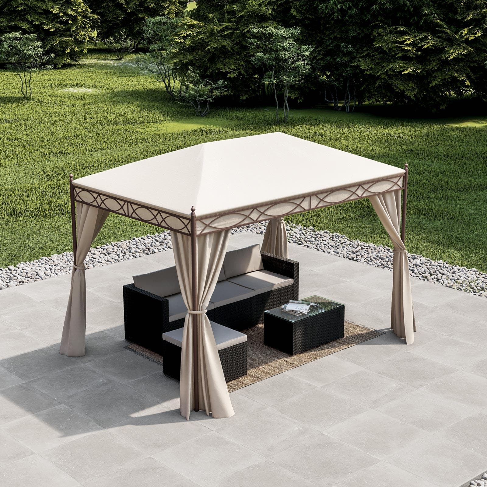 Gazebo 3x2 m con tende e zanzariere - Elite