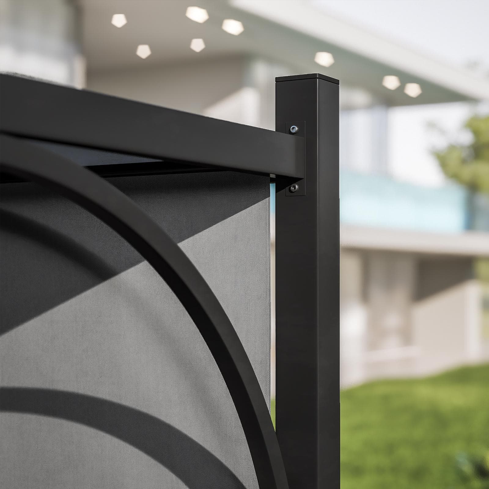 Gazebo 3x3 m tetto scorrevole grigio e struttura antracite - Edvige