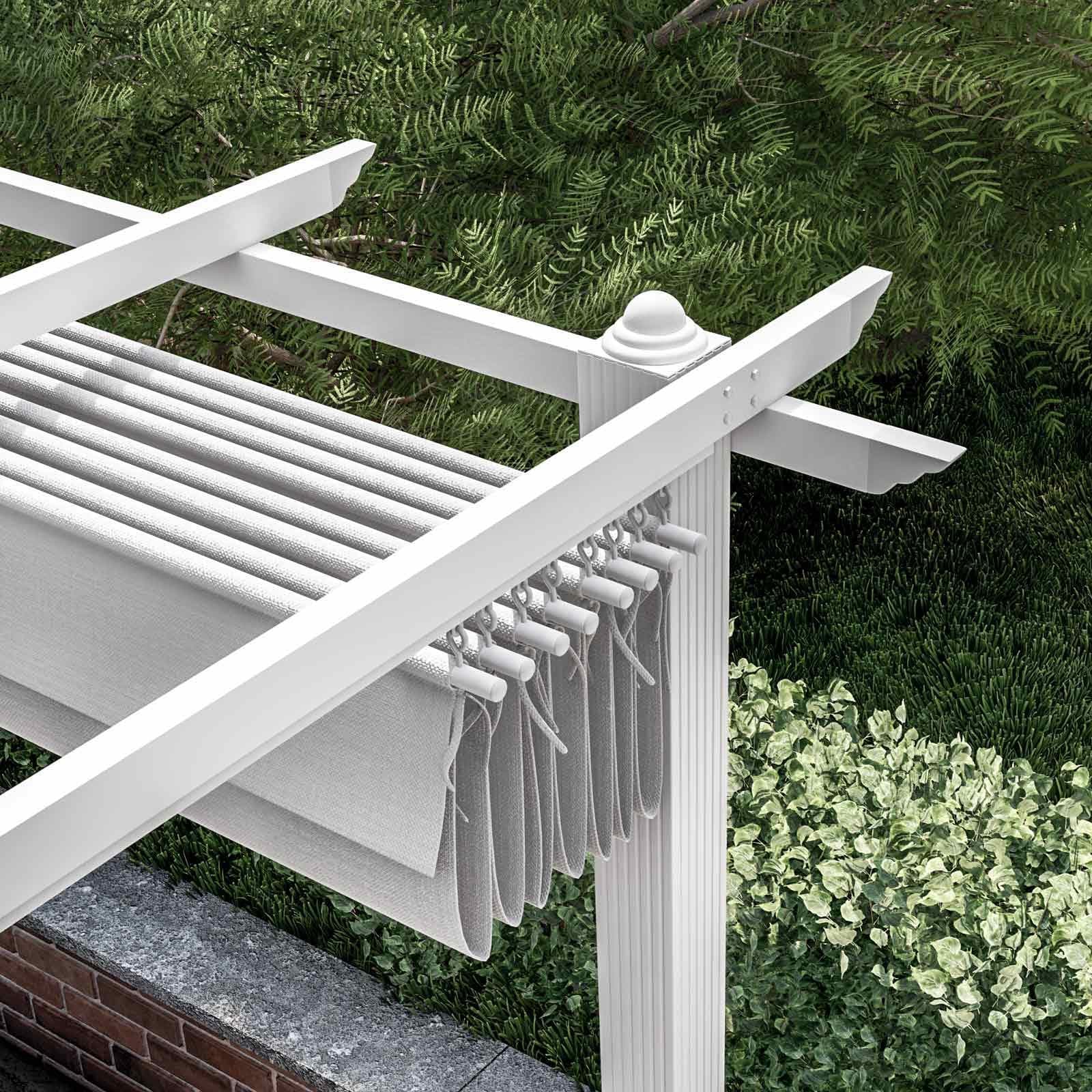 Gazebo 3x4 m in alluminio bianco con tetto scorrevole - Norris