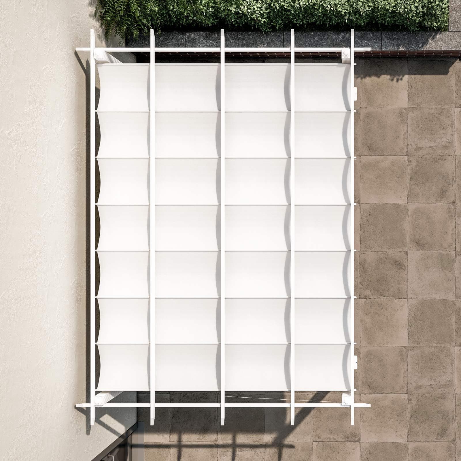 Gazebo 3x4 m in alluminio bianco con tetto scorrevole - Norris