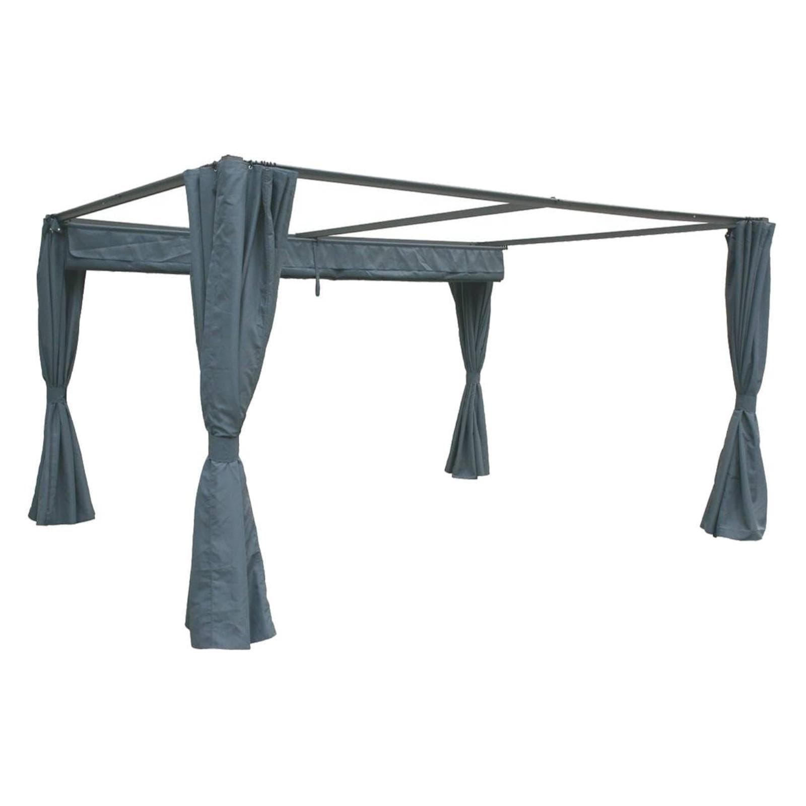 Gazebo 3x4 m in alluminio con telo in poliestere grigio - Cefalù