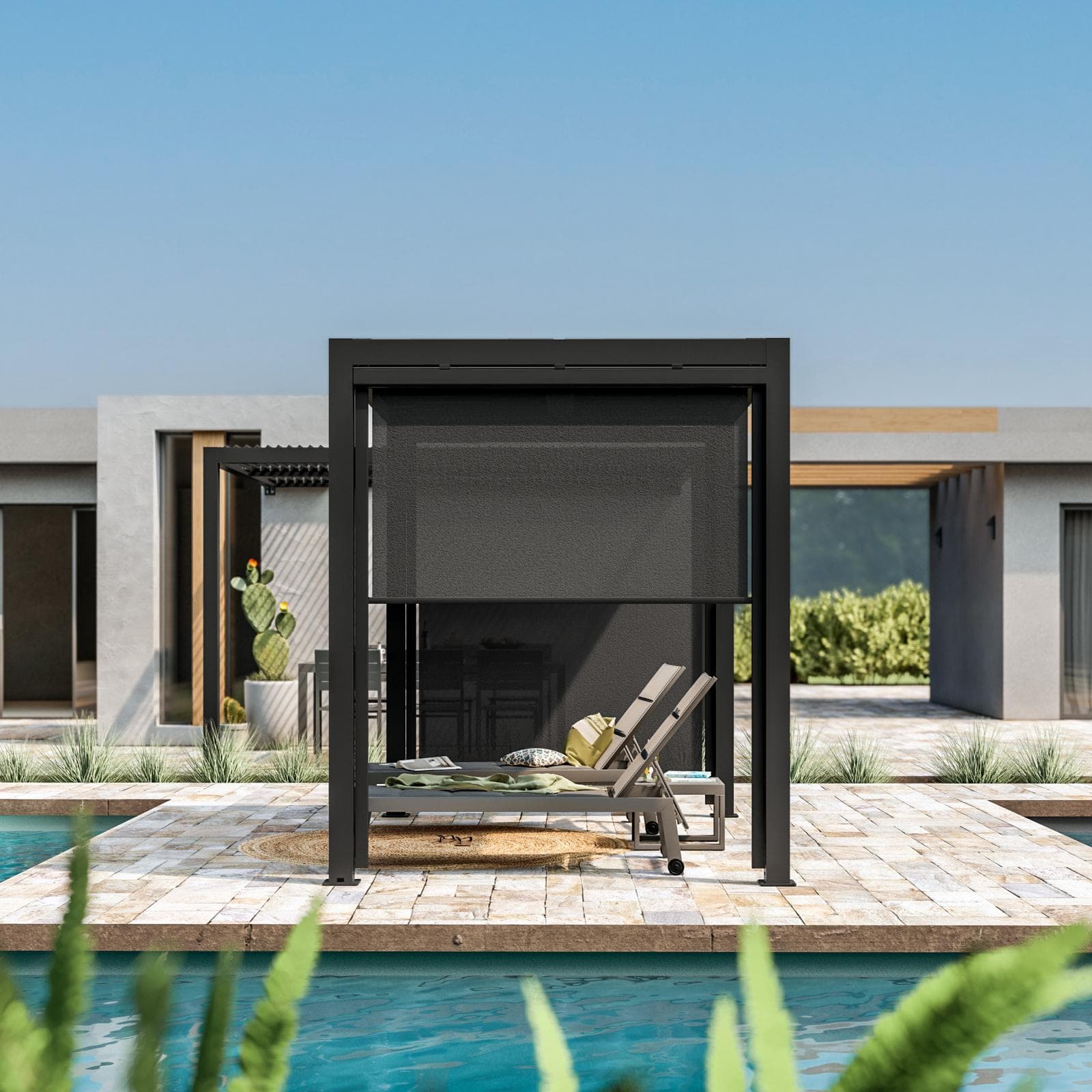 Gazebo bioclimatico 3x2 m in alluminio antracite - Enea