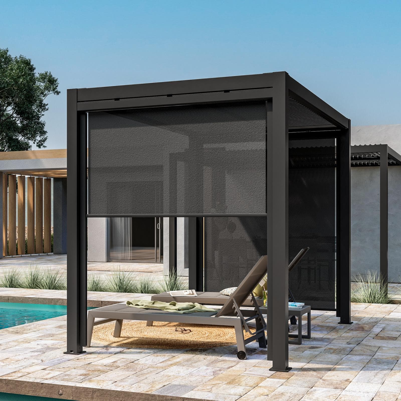 Gazebo bioclimatico 3x2 m in alluminio antracite - Enea