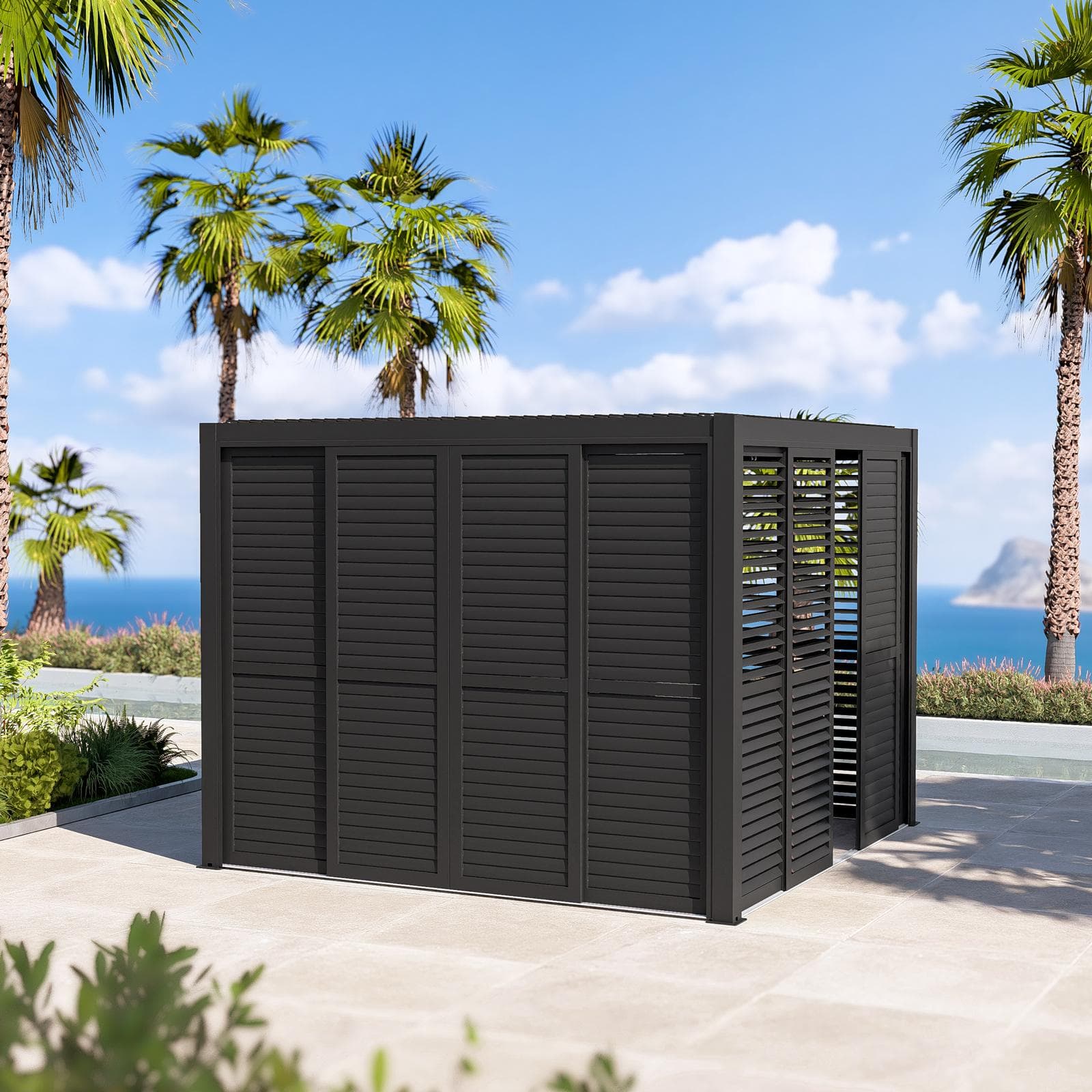 Gazebo bioclimatico 3x3 m in alluminio antracite - Enea
