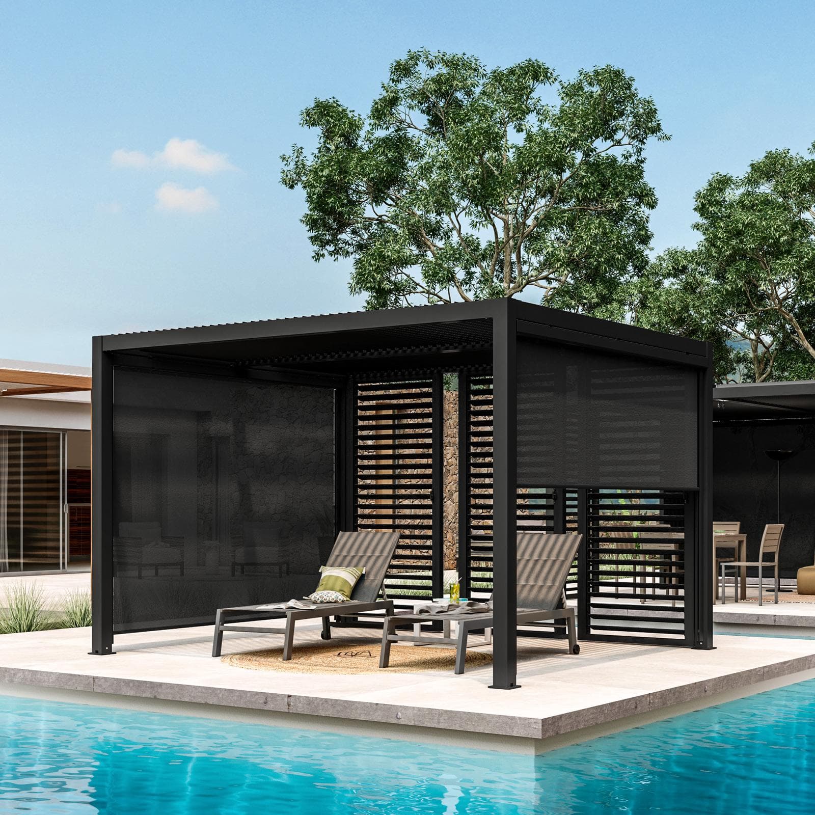 Gazebo bioclimatico 3x3,6 m in alluminio antracite - Enea