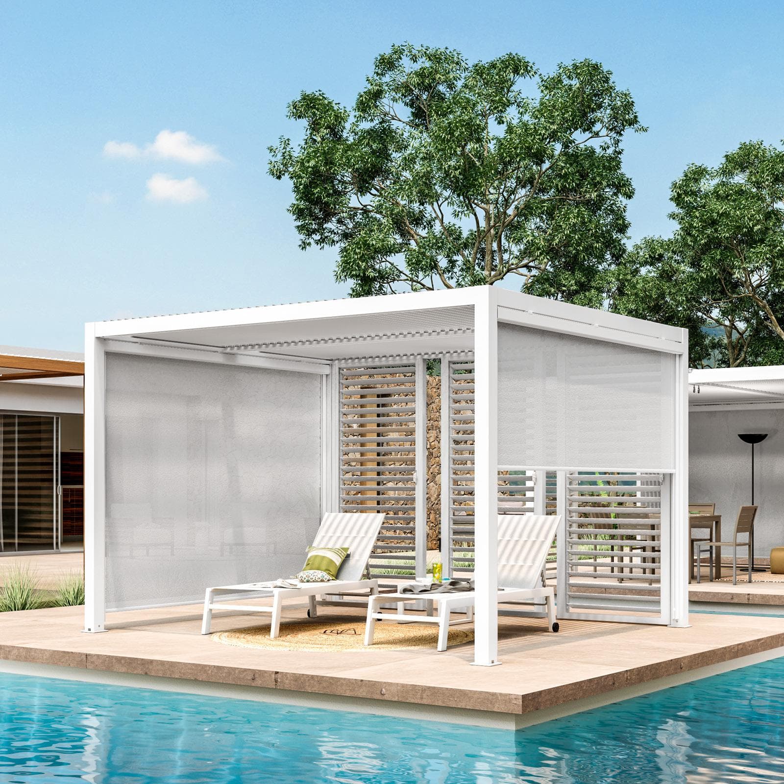 Gazebo bioclimatico 3x3,6 m in alluminio bianco - Enea