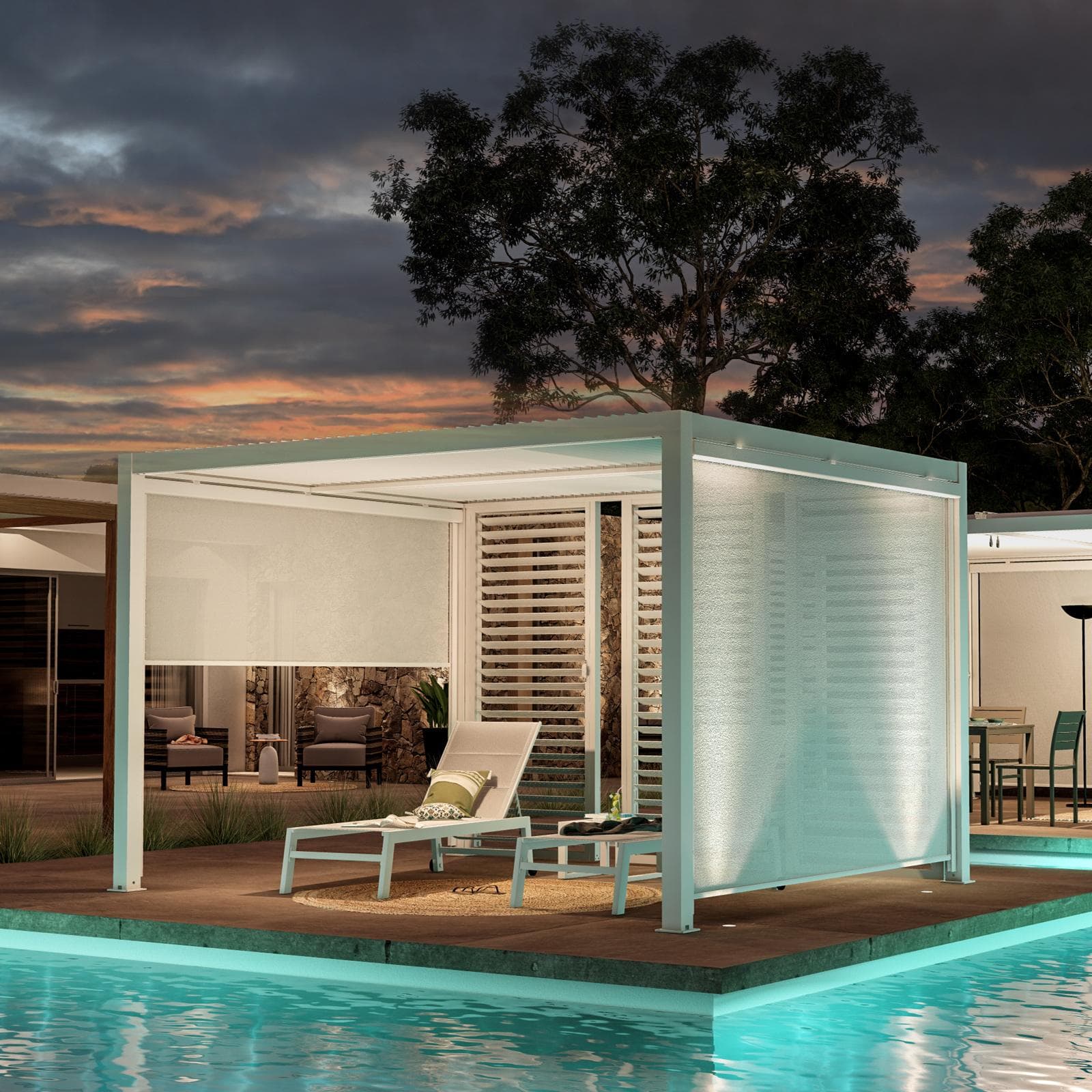 Gazebo bioclimatico 3x3,6 m in alluminio bianco - Enea