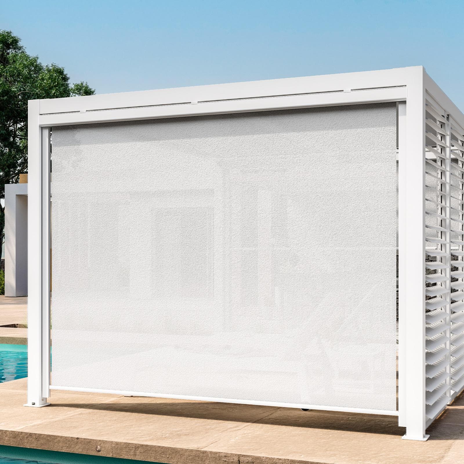 Gazebo bioclimatico 3x3,6 m in alluminio bianco - Enea