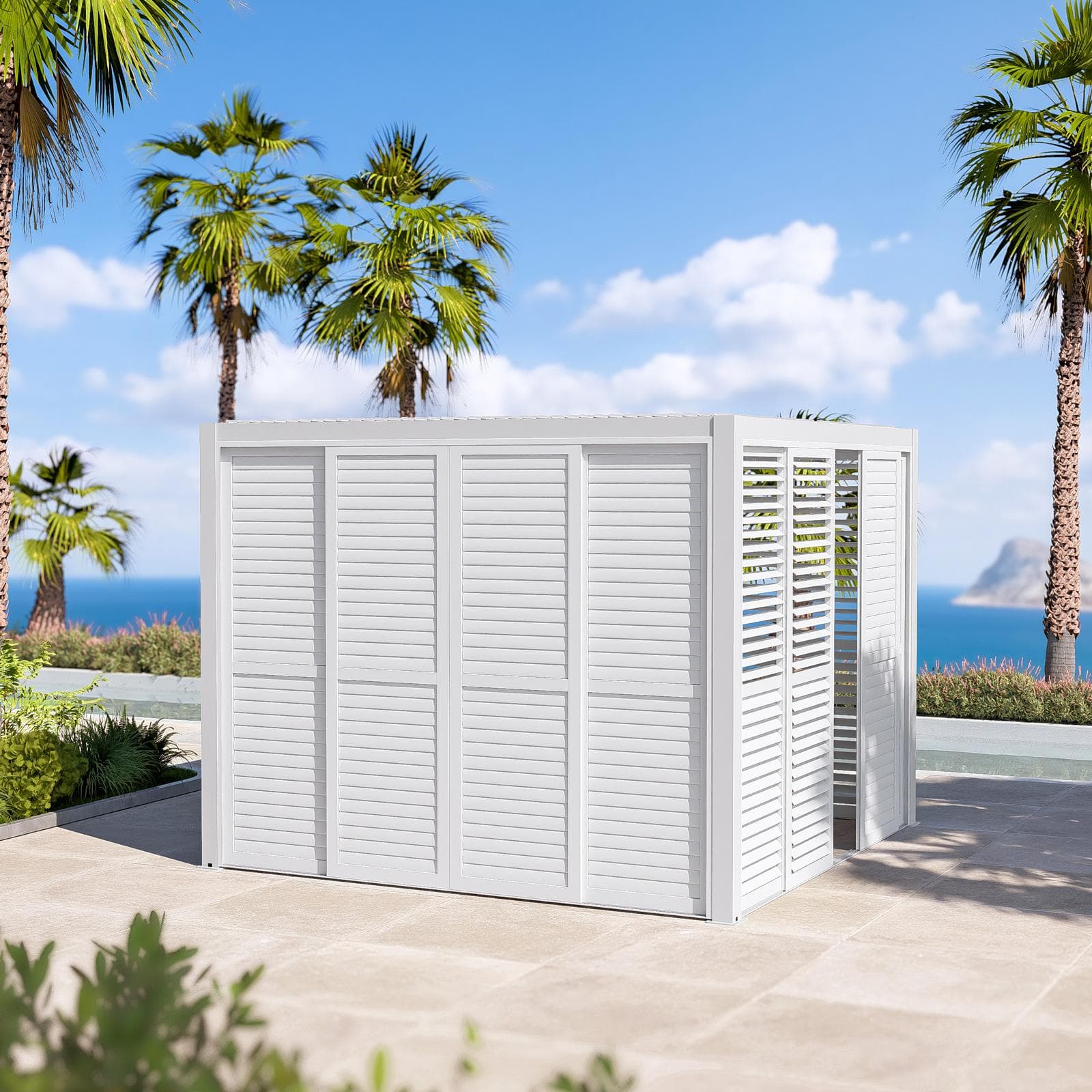 Gazebo bioclimatico 3x3,6 m in alluminio bianco - Enea