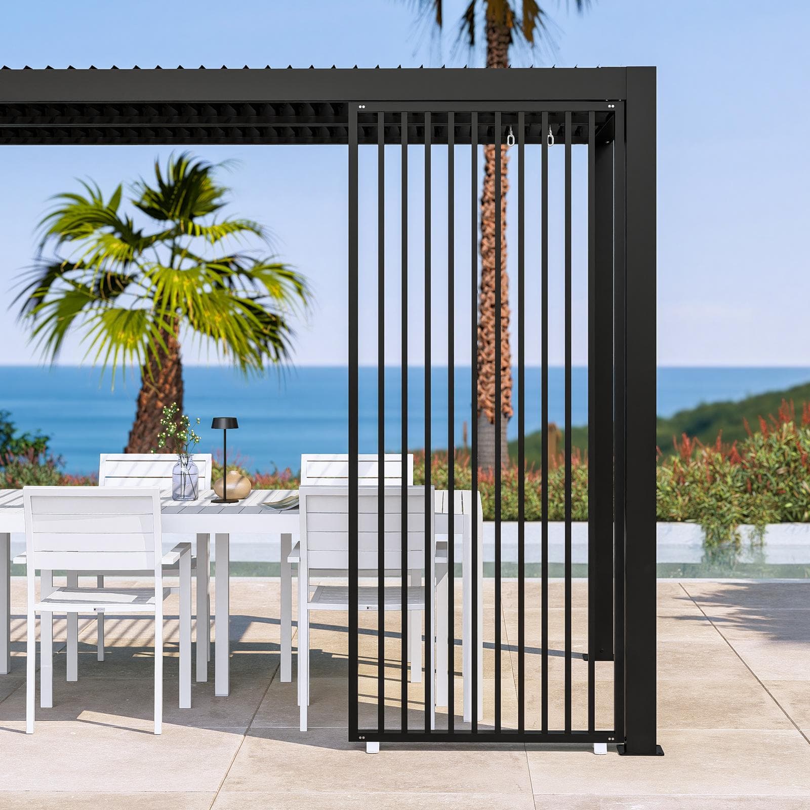 Gazebo bioclimatico 3x6 m in alluminio antracite - Enea