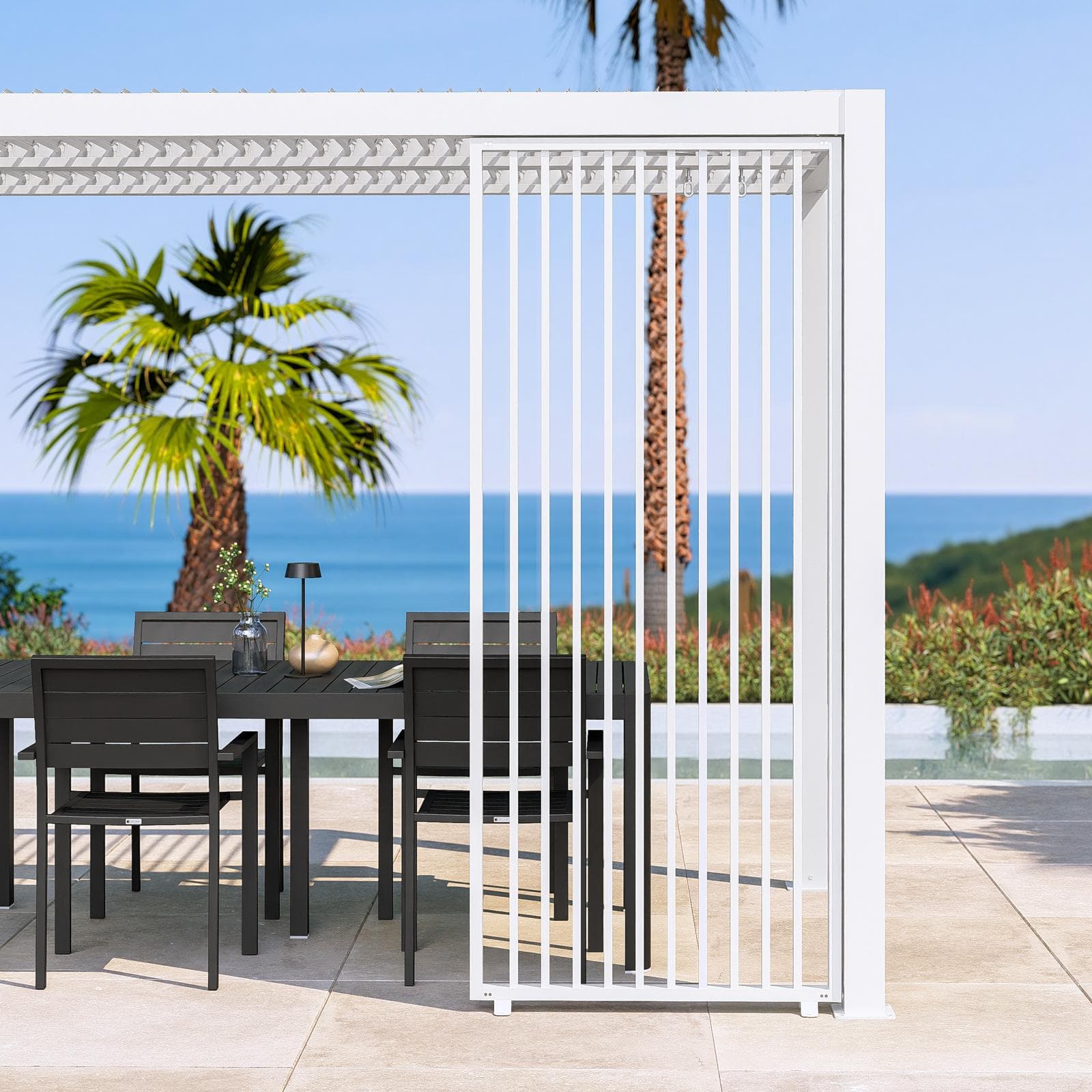 Gazebo bioclimatico 4x4 m in alluminio bianco - Enea
