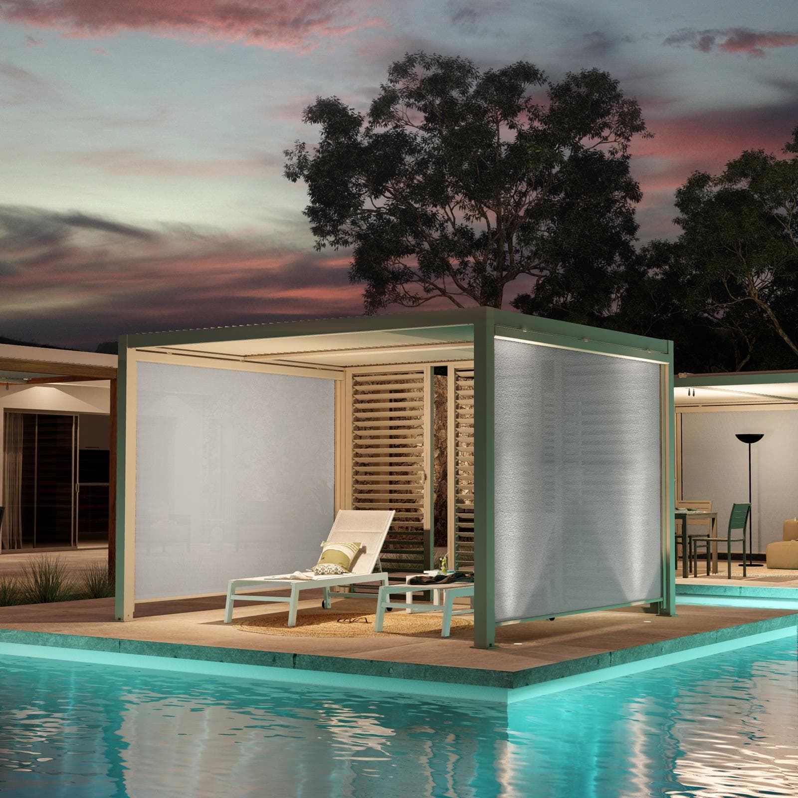 Gazebo bioclimatico 3x3,6 m in alluminio tortora - Enea