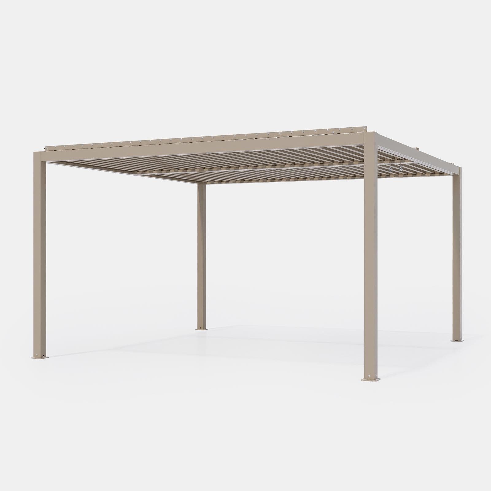 Gazebo bioclimatico 3x3,6 m in alluminio tortora - Enea