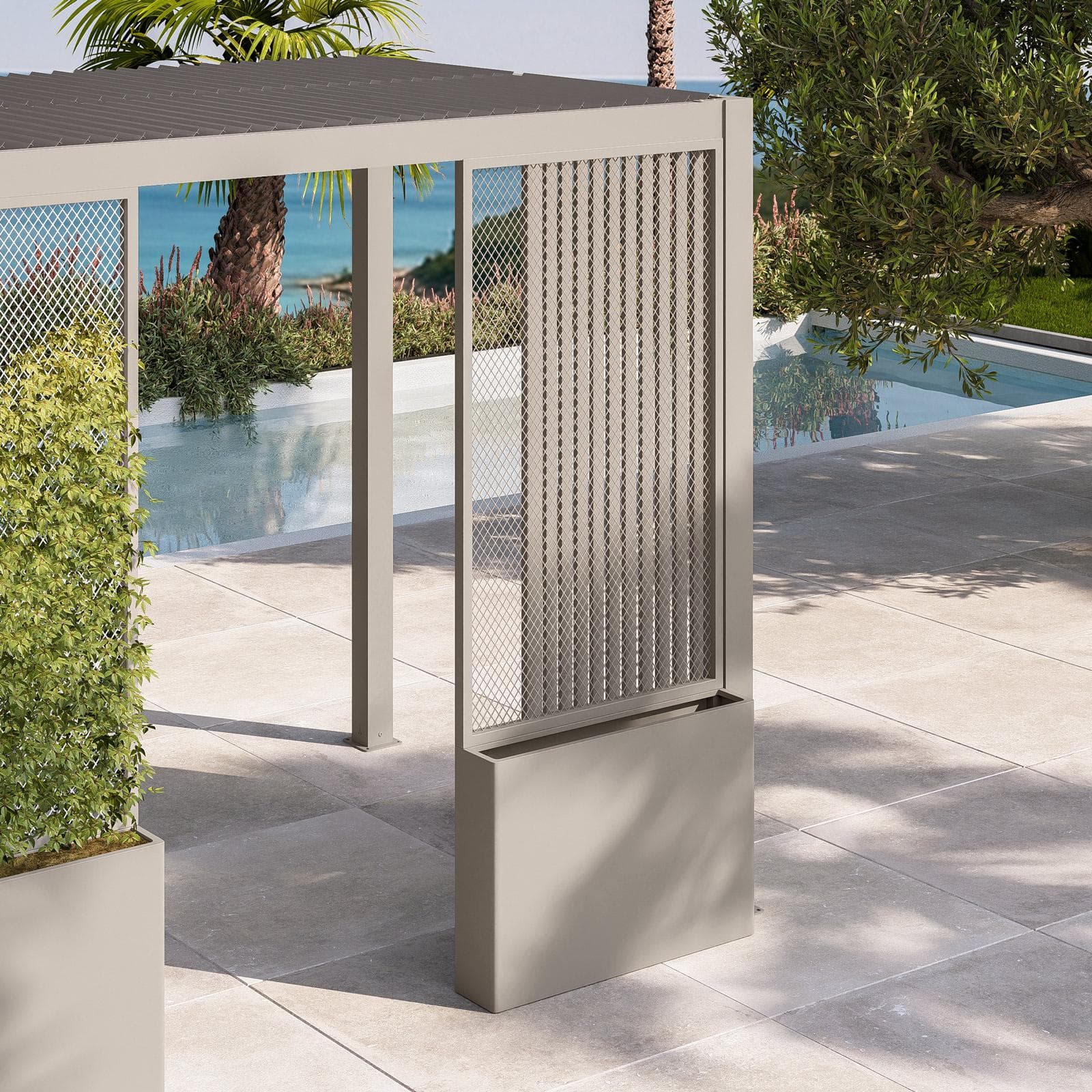 Gazebo bioclimatico 3x6 m in alluminio tortora - Enea