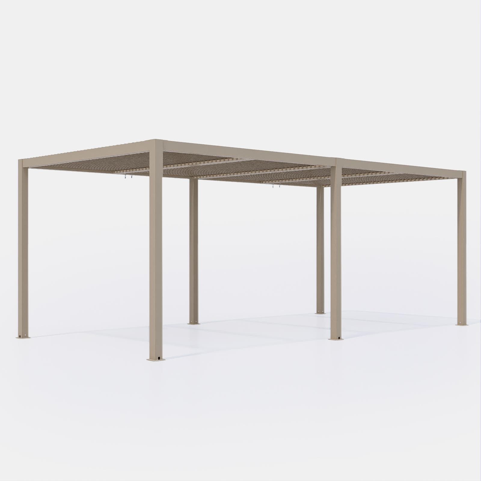 Gazebo bioclimatico 3x6 m in alluminio tortora - Enea