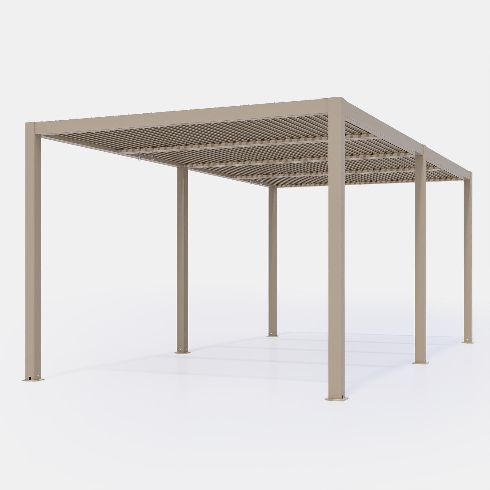 Gazebo bioclimatico 3x6 m in alluminio tortora - Enea