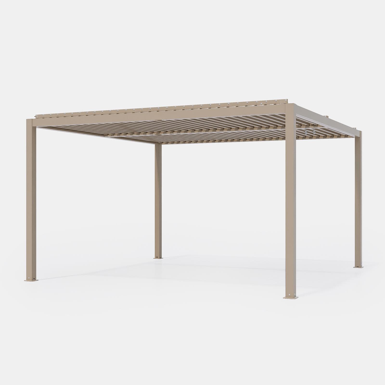 Gazebo bioclimatico 4x4 m in alluminio tortora - Enea