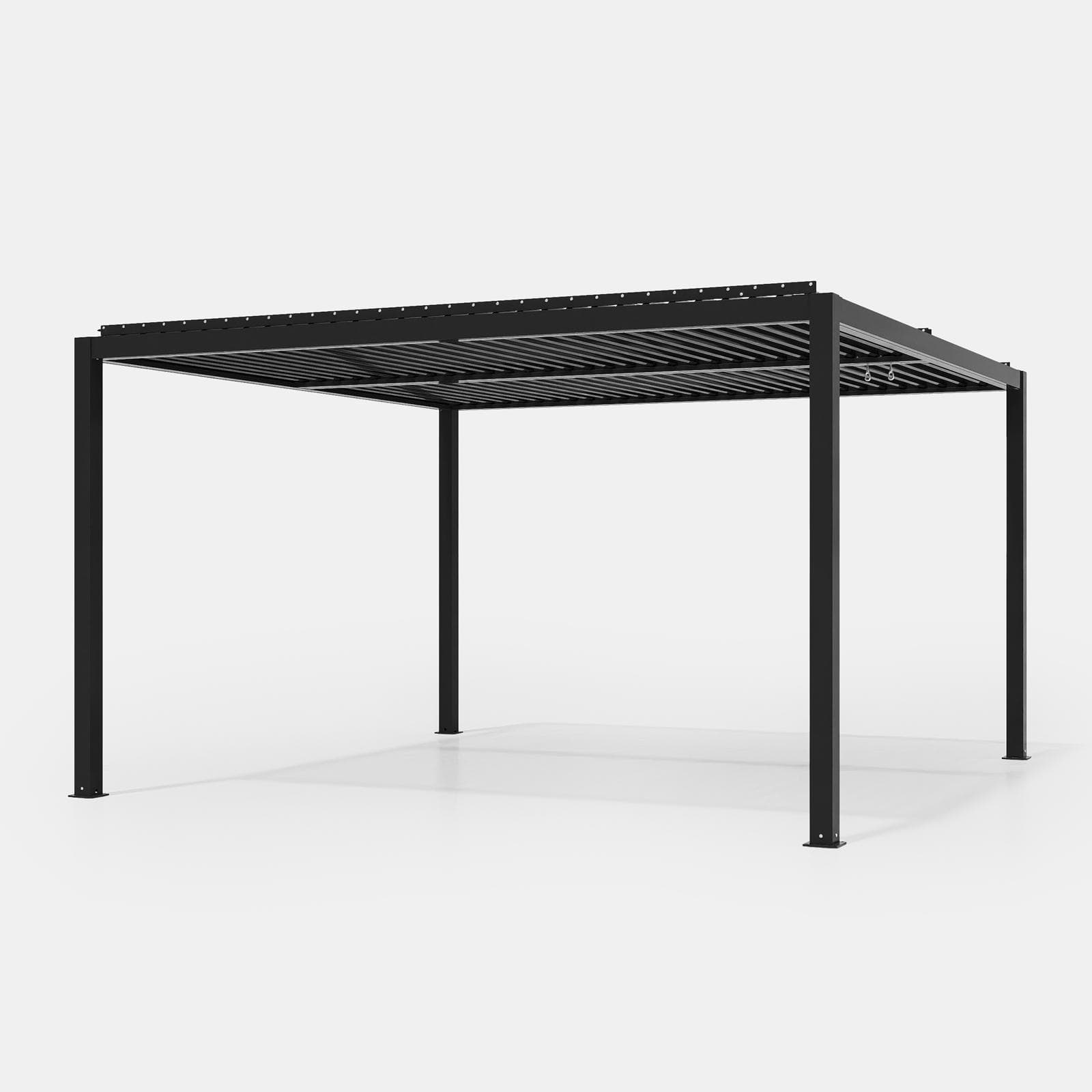 Gazebo led bioclimatico 4x4 m in alluminio antracite - Enea Deluxe