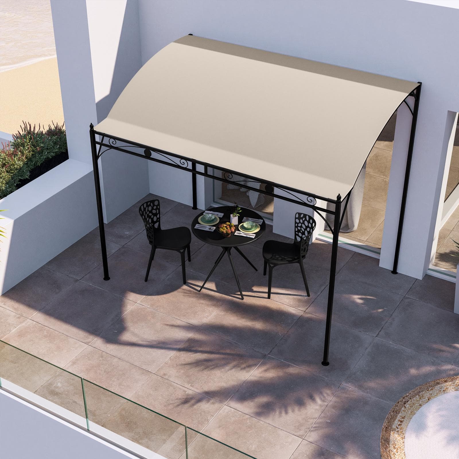 Gazebo da giardino pergola in metallo 3x2,5 m copertura idrorepellente - Hope