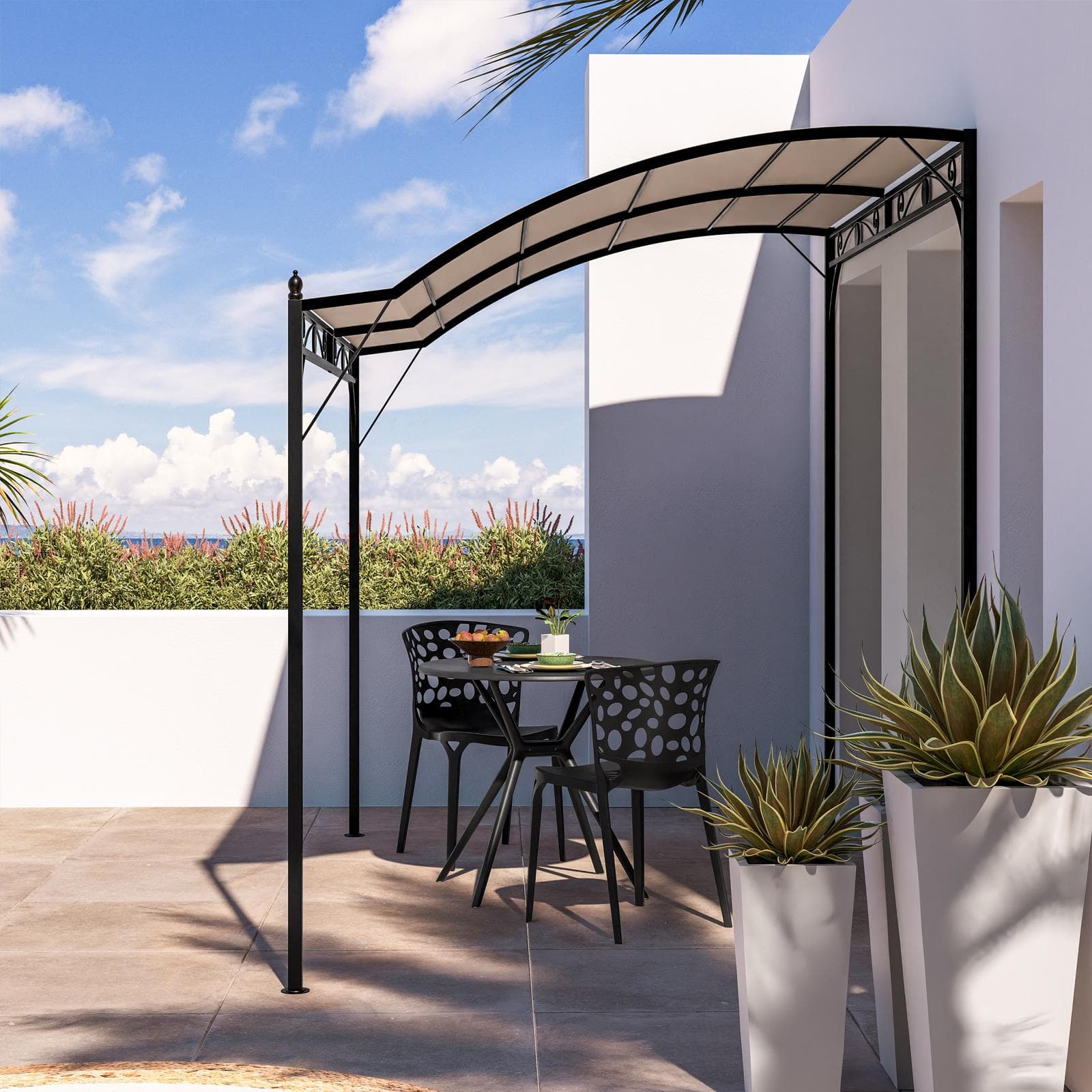 Gazebo da giardino pergola in metallo 3x2,5 m copertura idrorepellente - Hope