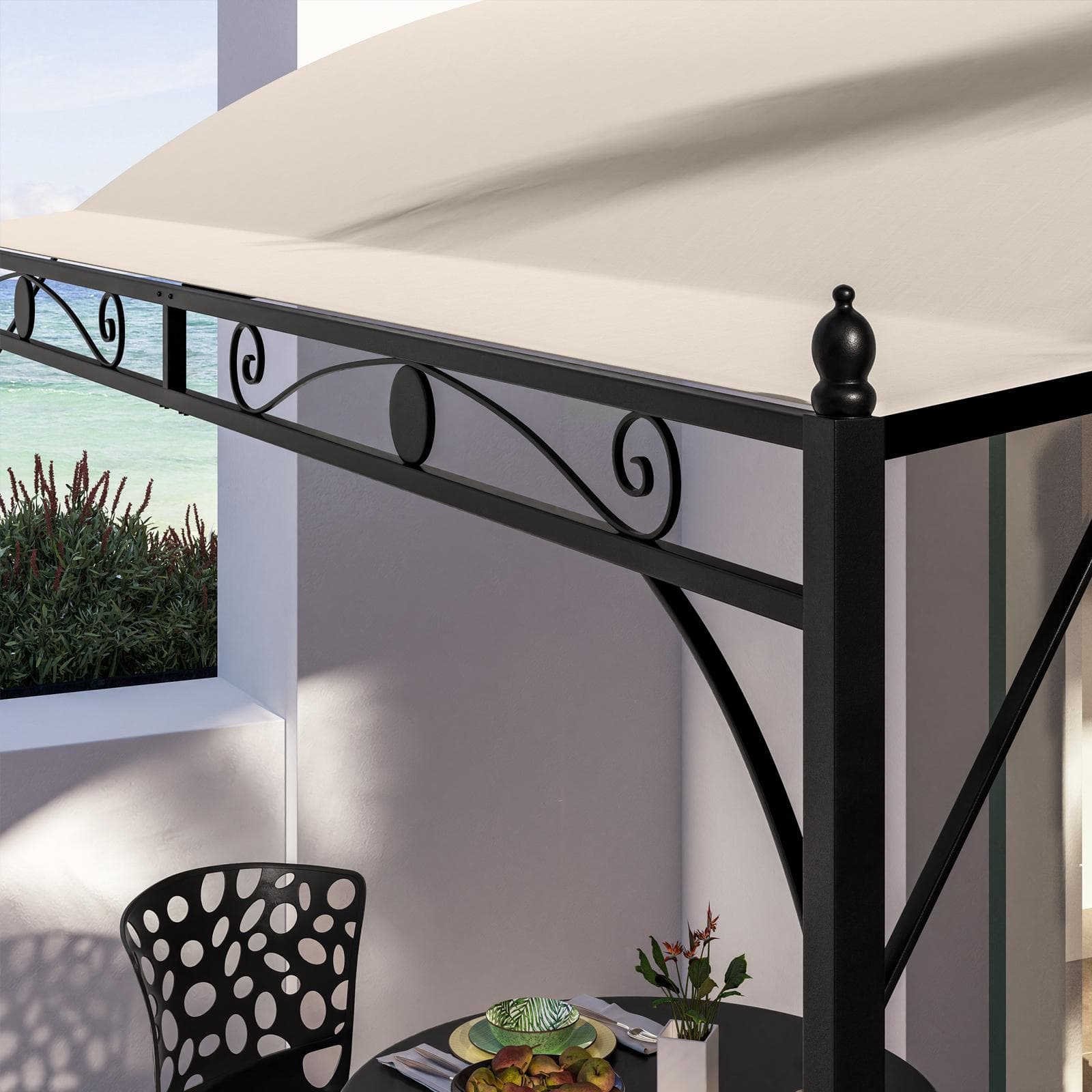 Gazebo da giardino pergola in metallo 3x2,5 m copertura idrorepellente - Hope