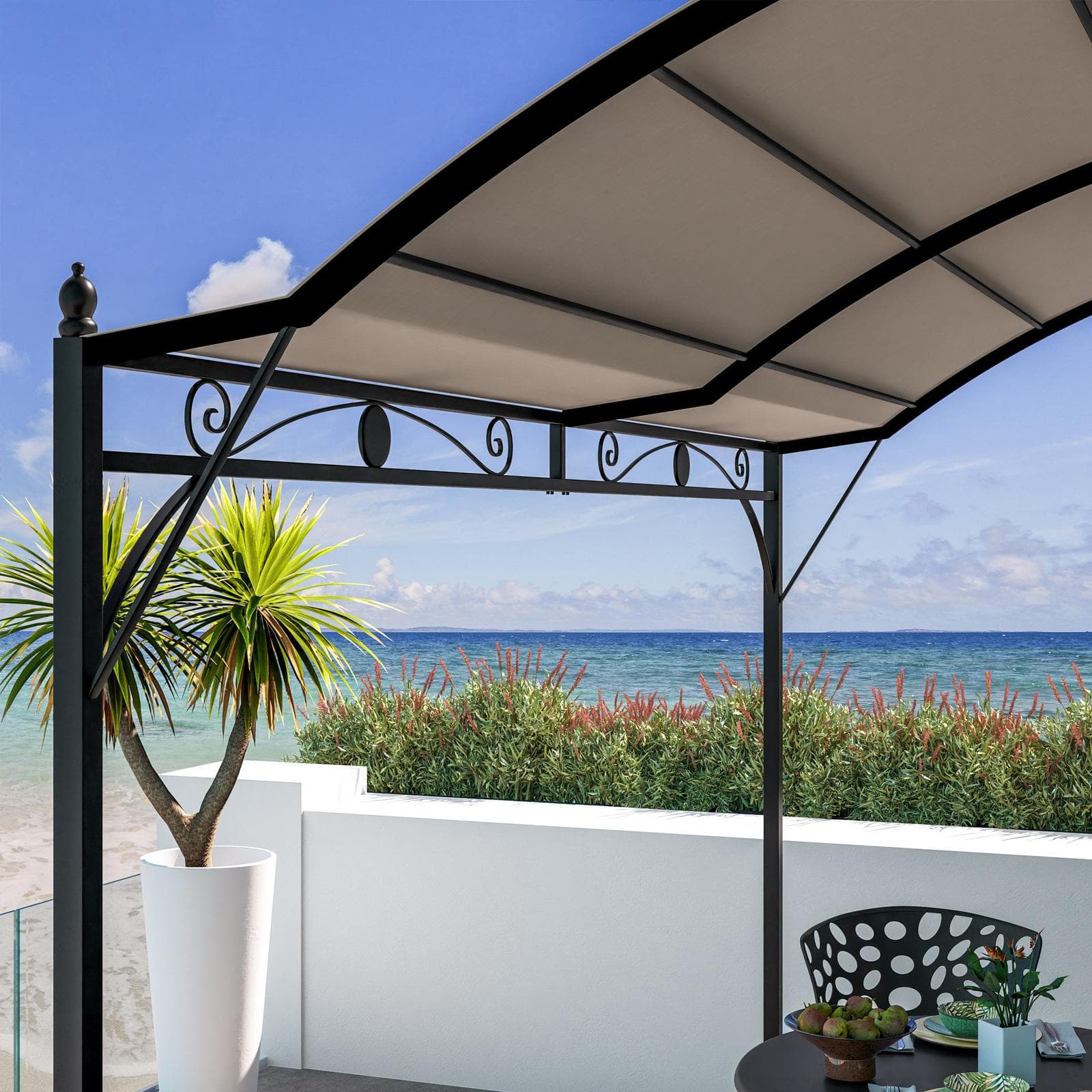 Gazebo da giardino pergola in metallo 3x2,5 m copertura idrorepellente - Hope