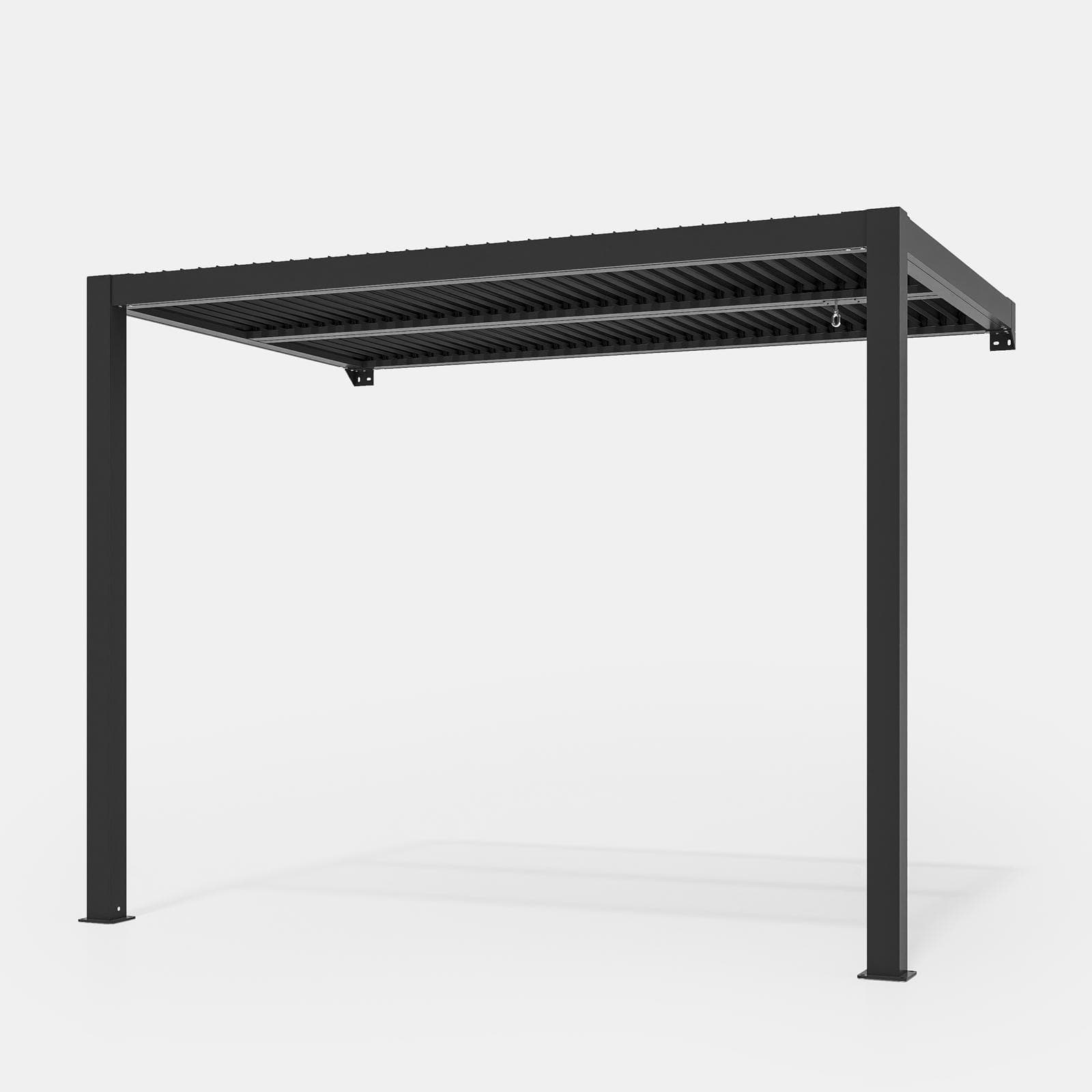 Pergola con tetto a lamelle 3x3 m in alluminio antracite - Enea