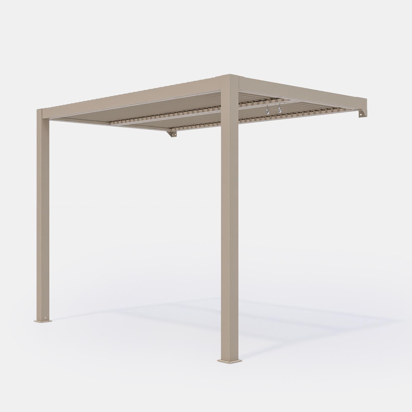 Pergola con tetto a lamelle 3x2 m in alluminio tortora - Enea