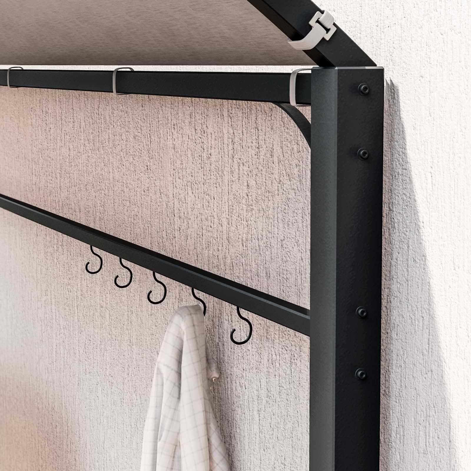 Gazebo pergola per barbecue in acciaio nero con copertura ignifuga - Joy