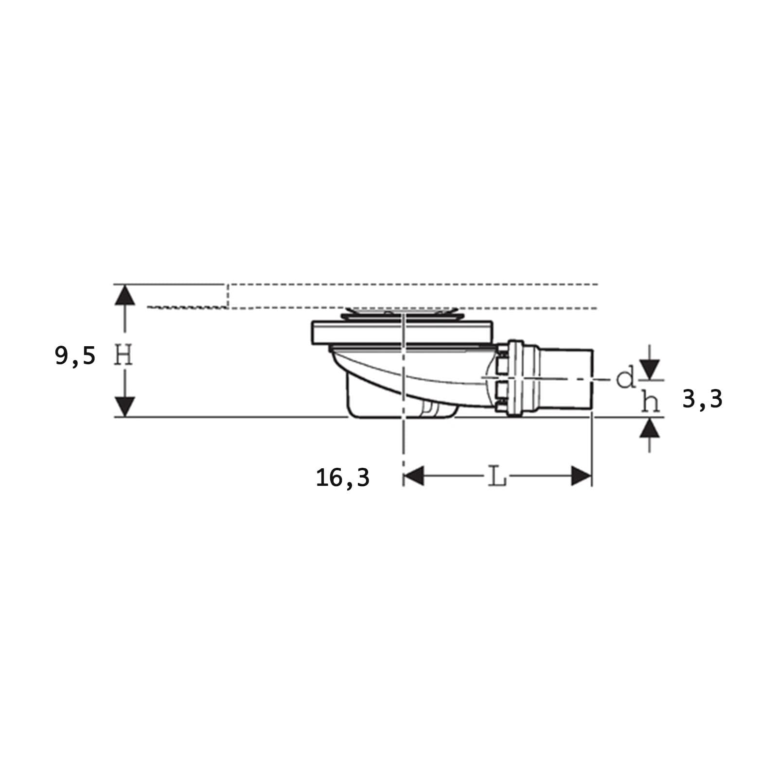 Geberit sifone di scarico con tappo per piatto doccia Setaplano d50