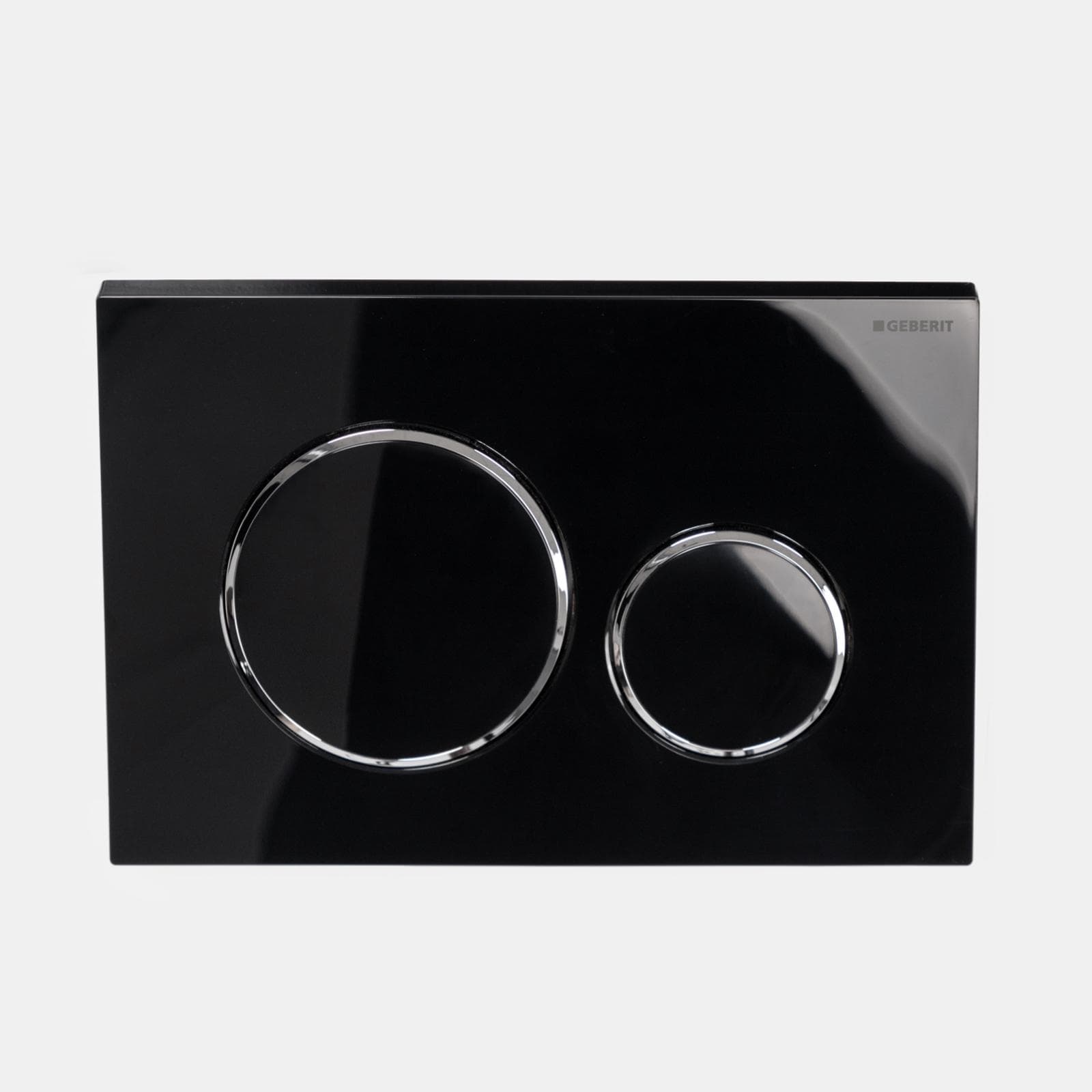 Geberit nero lucido e cromo placca di comando doppio tasto per incassi Sigma 8 - Sigma20 round