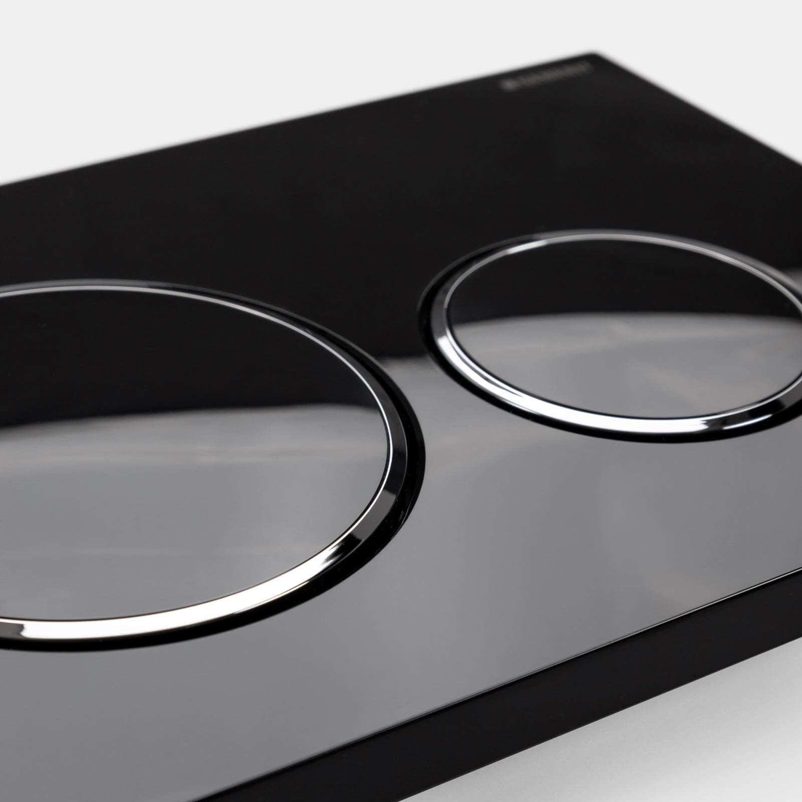 Geberit nero lucido e cromo placca di comando doppio tasto per incassi Sigma 8 - Sigma20 round