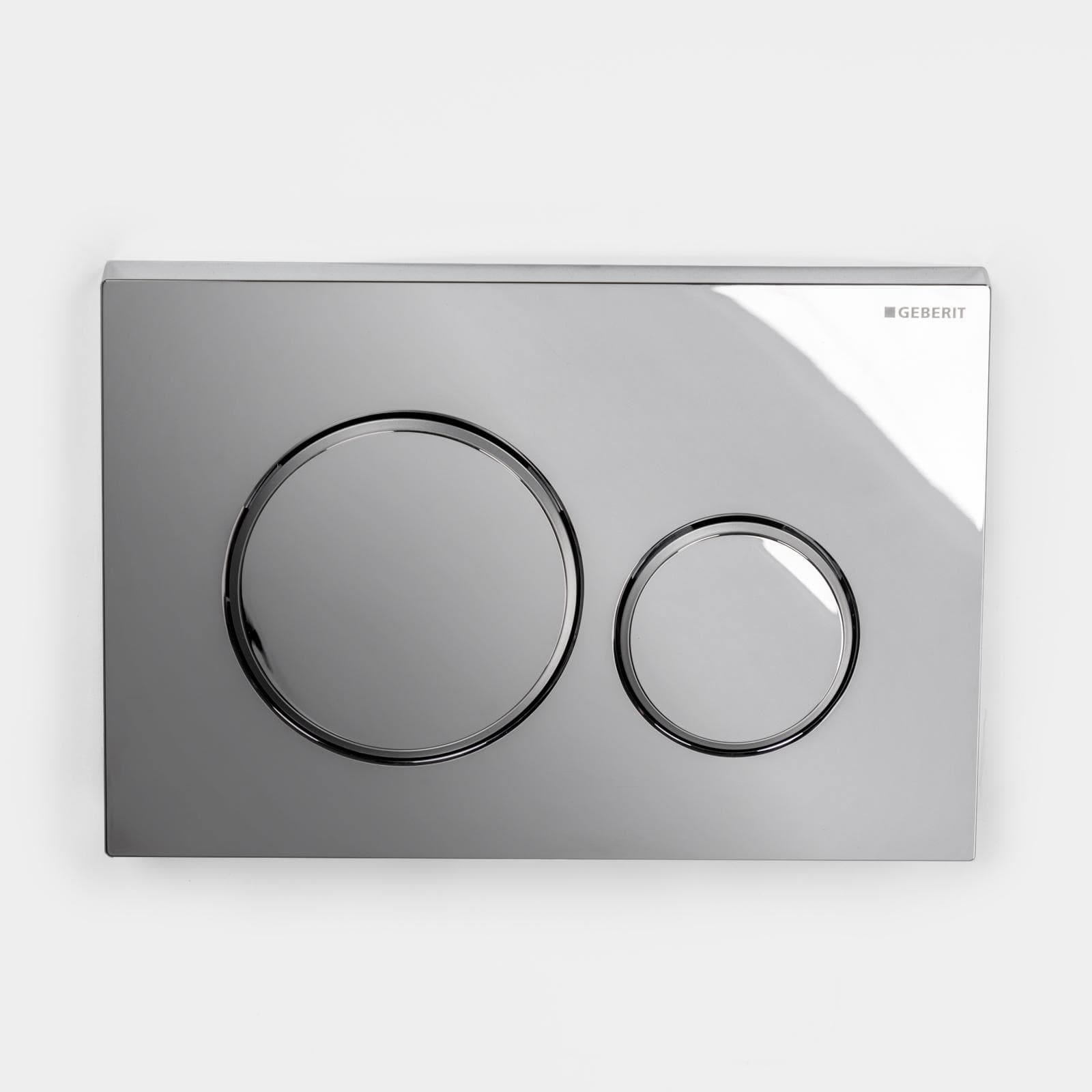 Geberit placca di comando cromata con particolari satinati doppio tasto per incassi Sigma 8 - Sigma20 round