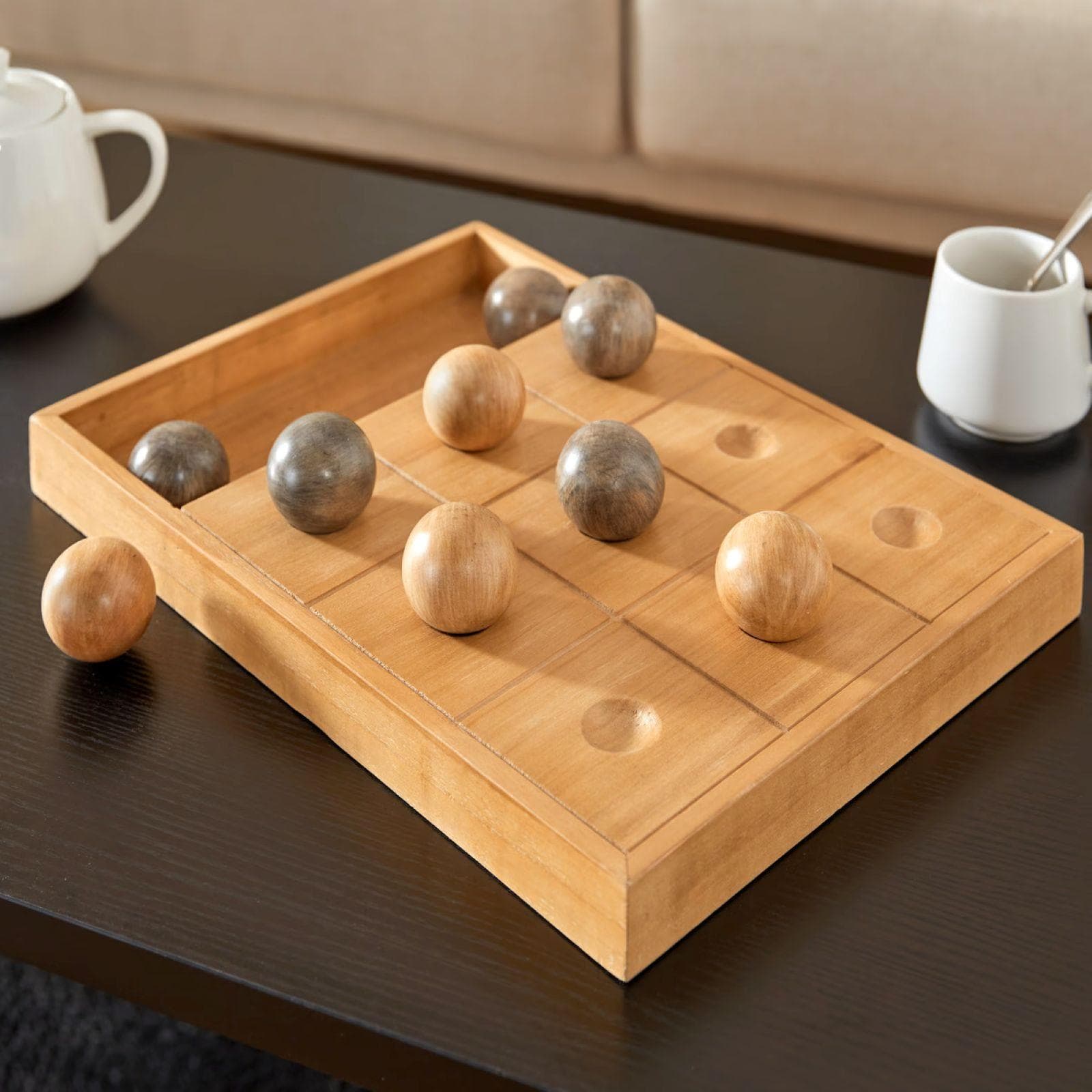 Gioco da tavolo 40x30 cm Tris in legno di paulownia e pino naturale
