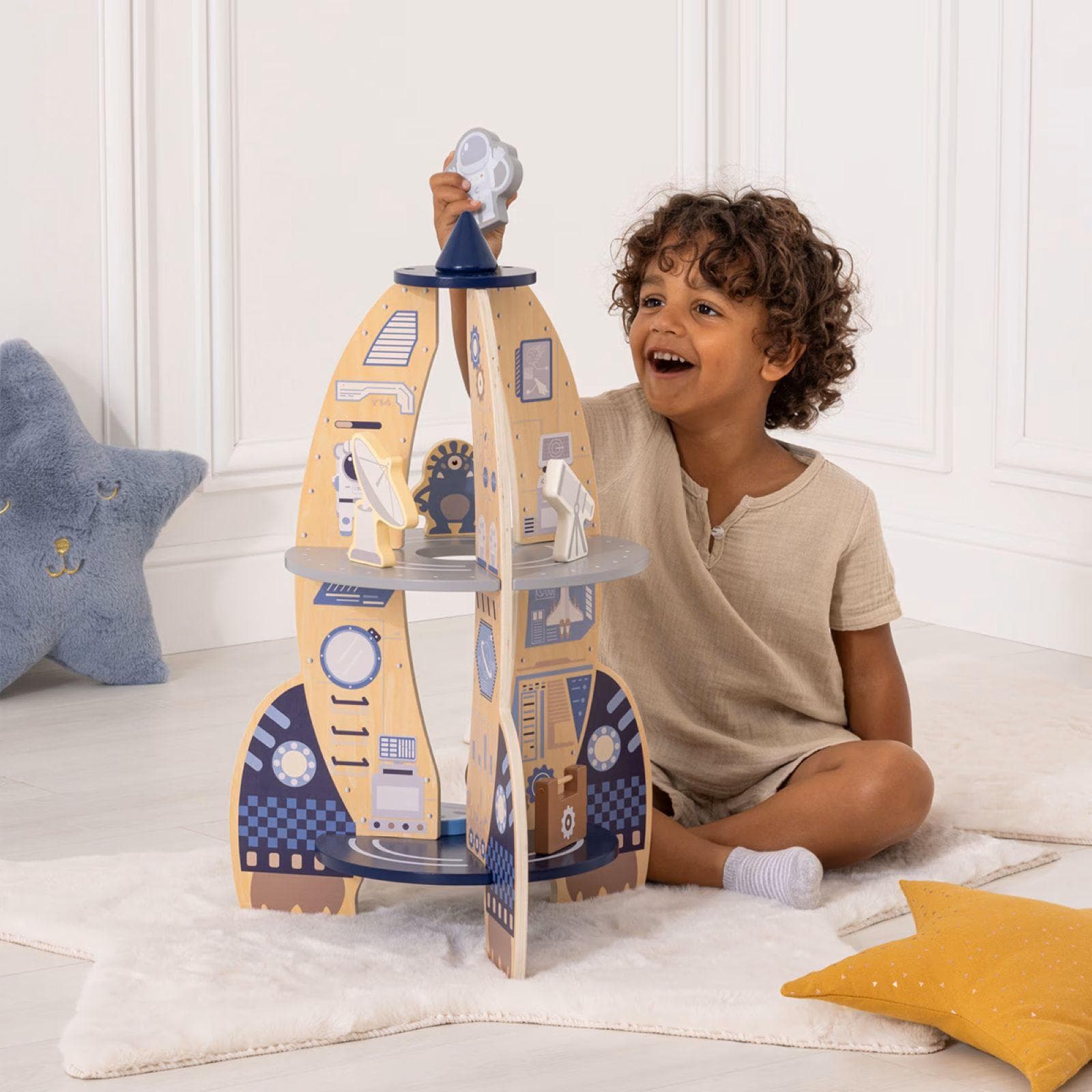 Gioco per bambini 60h cm razzo in legno multicolore - Kids