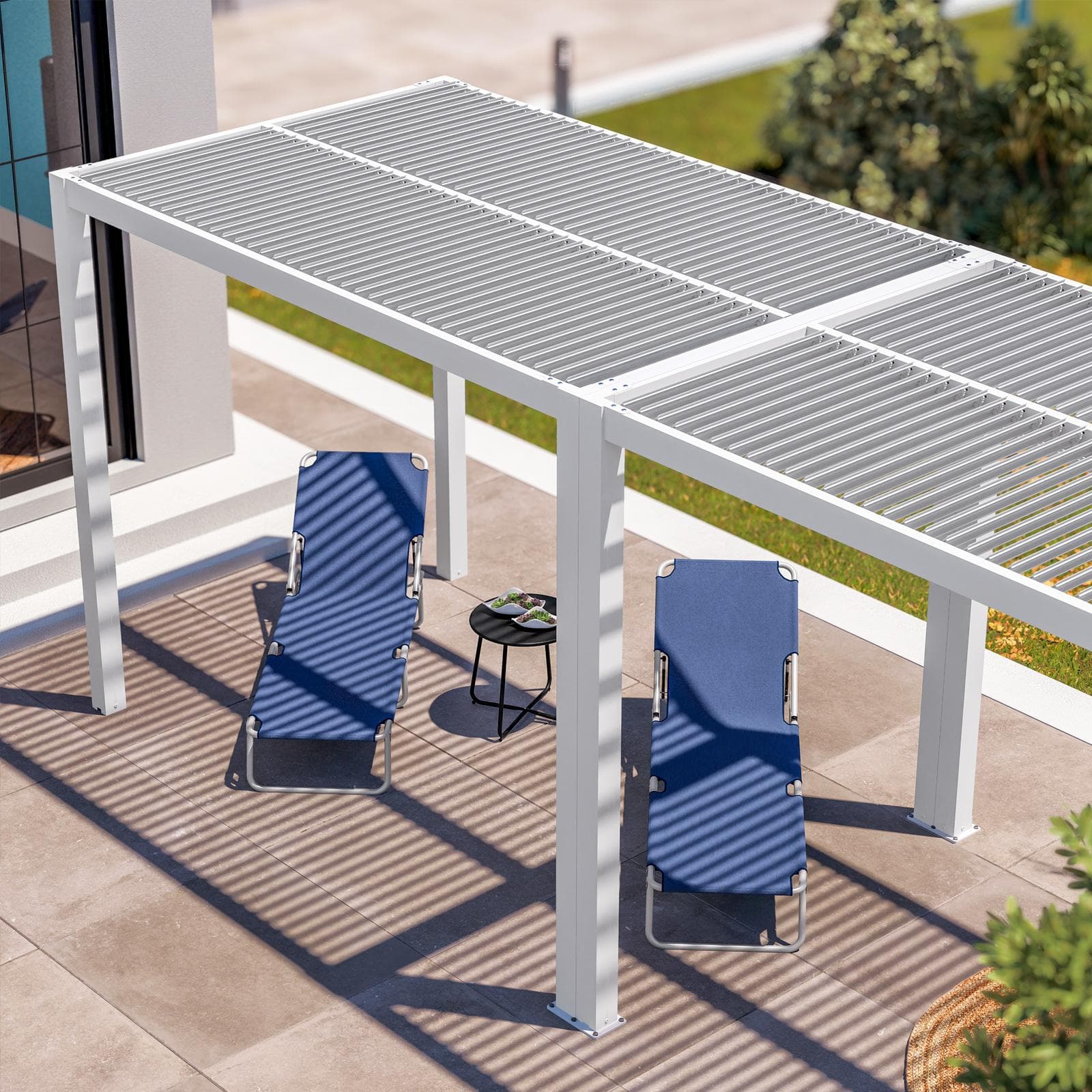 Giunto per gazebo bioclimatico 2 m in alluminio bianco