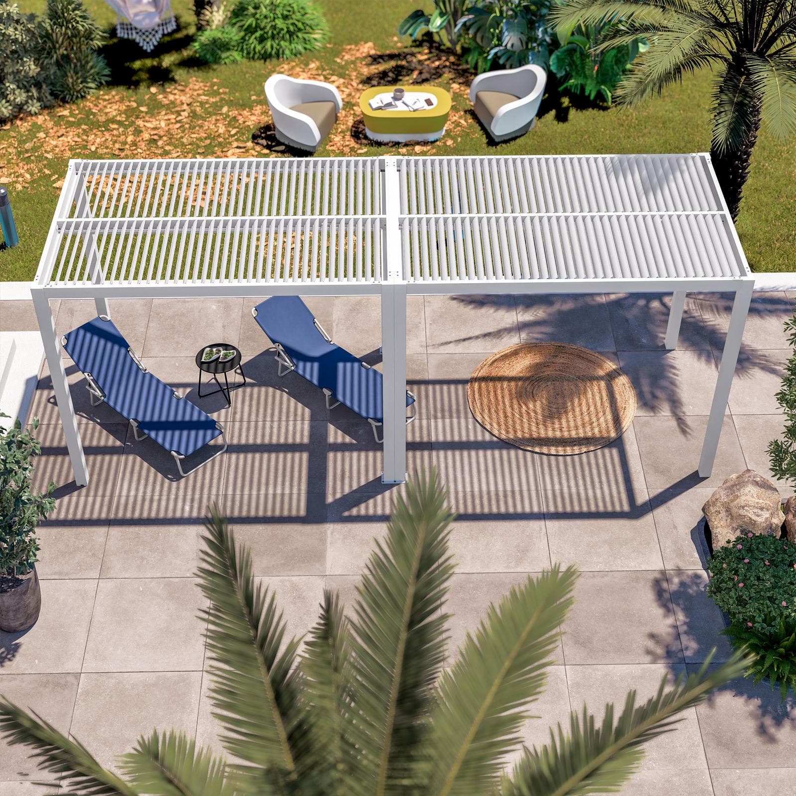 Giunto per gazebo bioclimatico 2 m in alluminio bianco