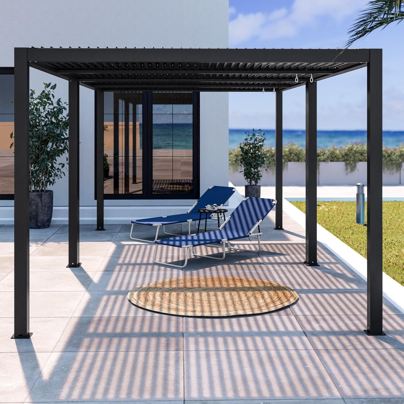 Giunto per gazebo bioclimatico 3 m in alluminio antracite