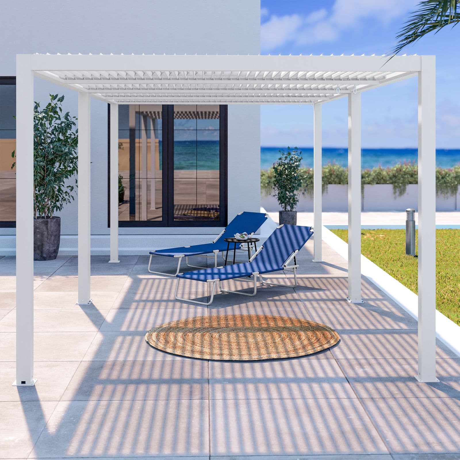 Giunto per gazebo bioclimatico 3 m in alluminio bianco