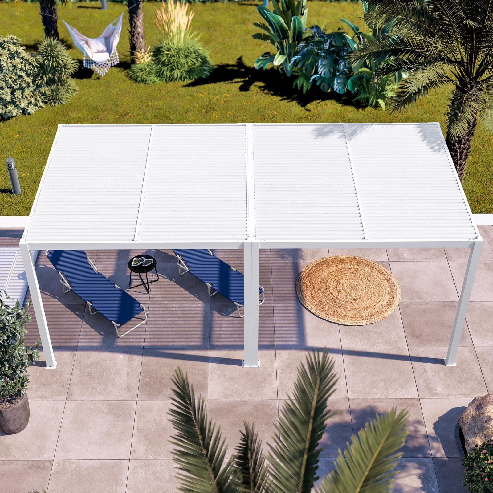 Giunto per gazebo bioclimatico 4 m in alluminio bianco