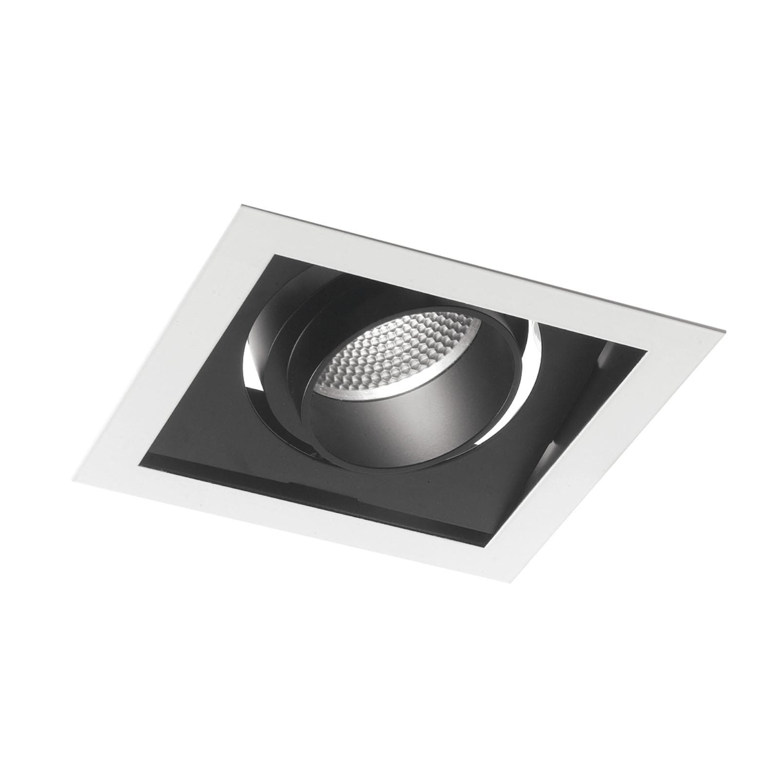 Incasso antiriflesso luce spot 18x18 cm da 3000k e 2400lm in alluminio bianco e nero