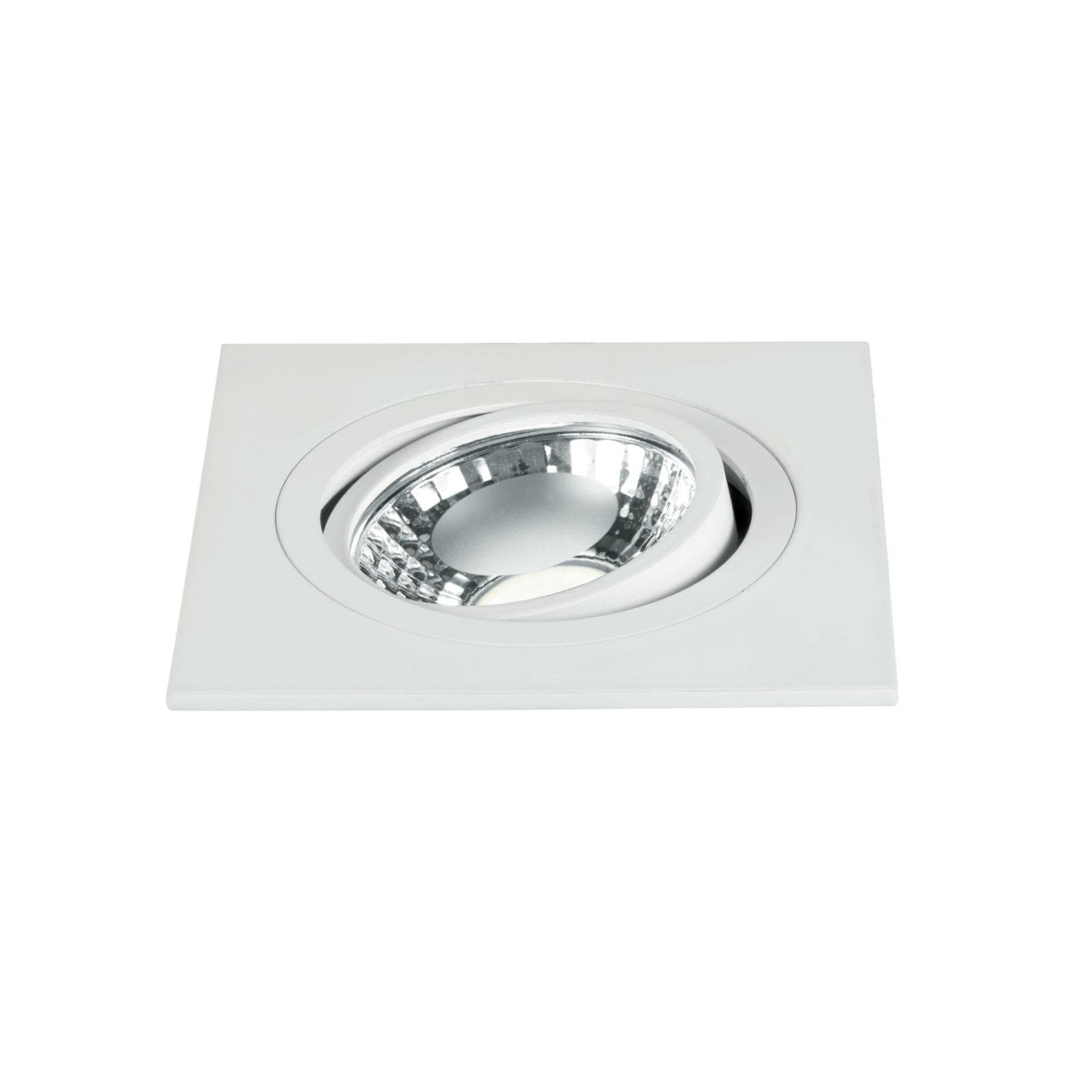 Incasso quadrato 9x9 cm in alluminio bianco con testa orientabile