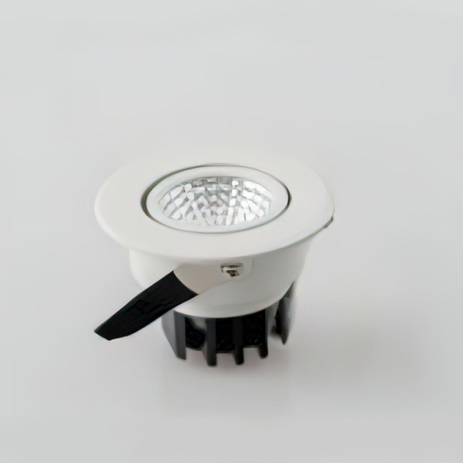 Incasso tondo 6,6x5,7 cm in alluminio bianco con testa orientabile