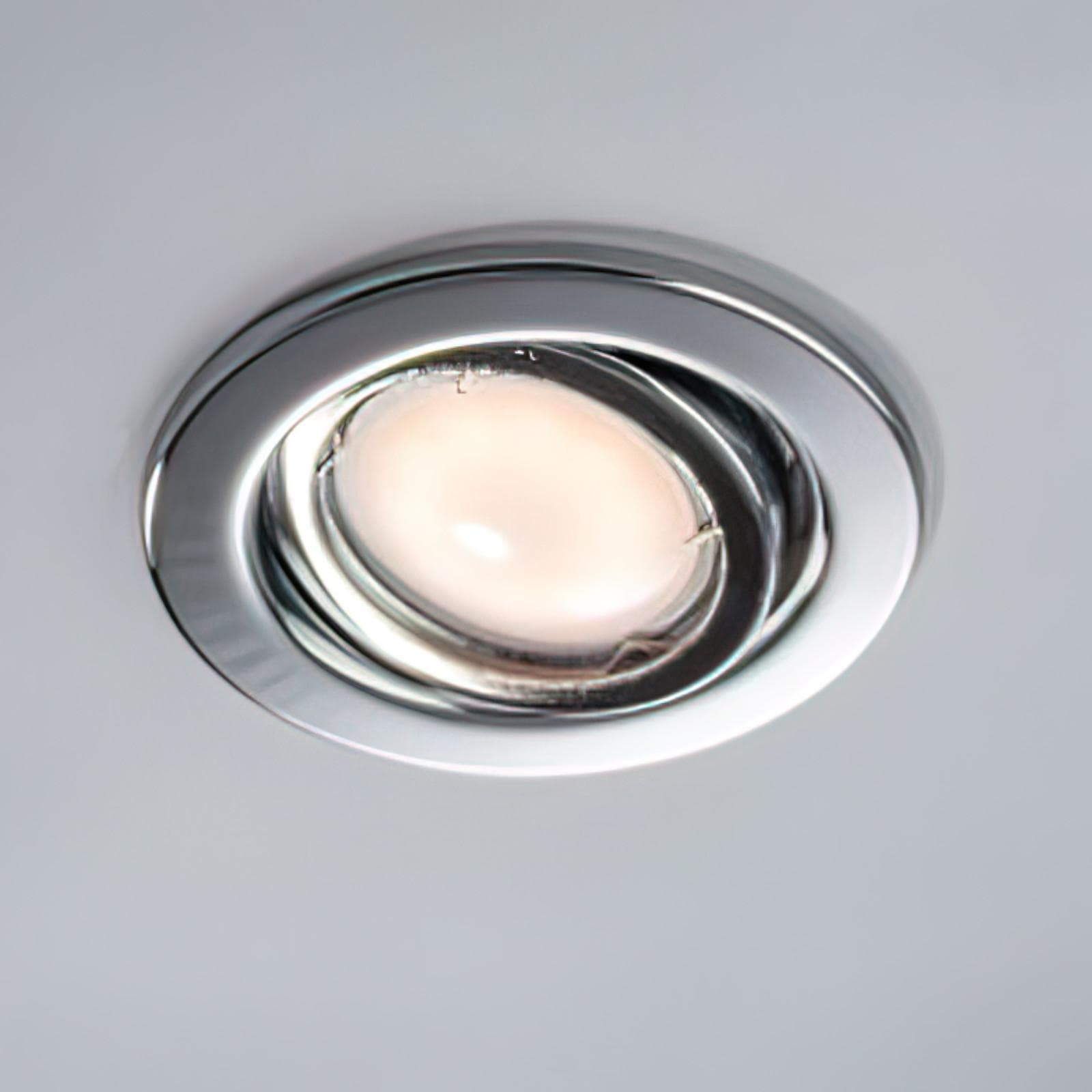 Incasso10x10,5 cm in metallo cromo con lampadina GU10 inclusa