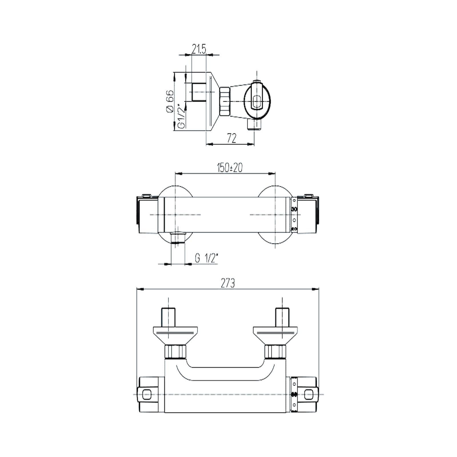 Jacuzzi - Rubinetteria miscelatore Inca termostatico esterno doccia arredo bagno moderno