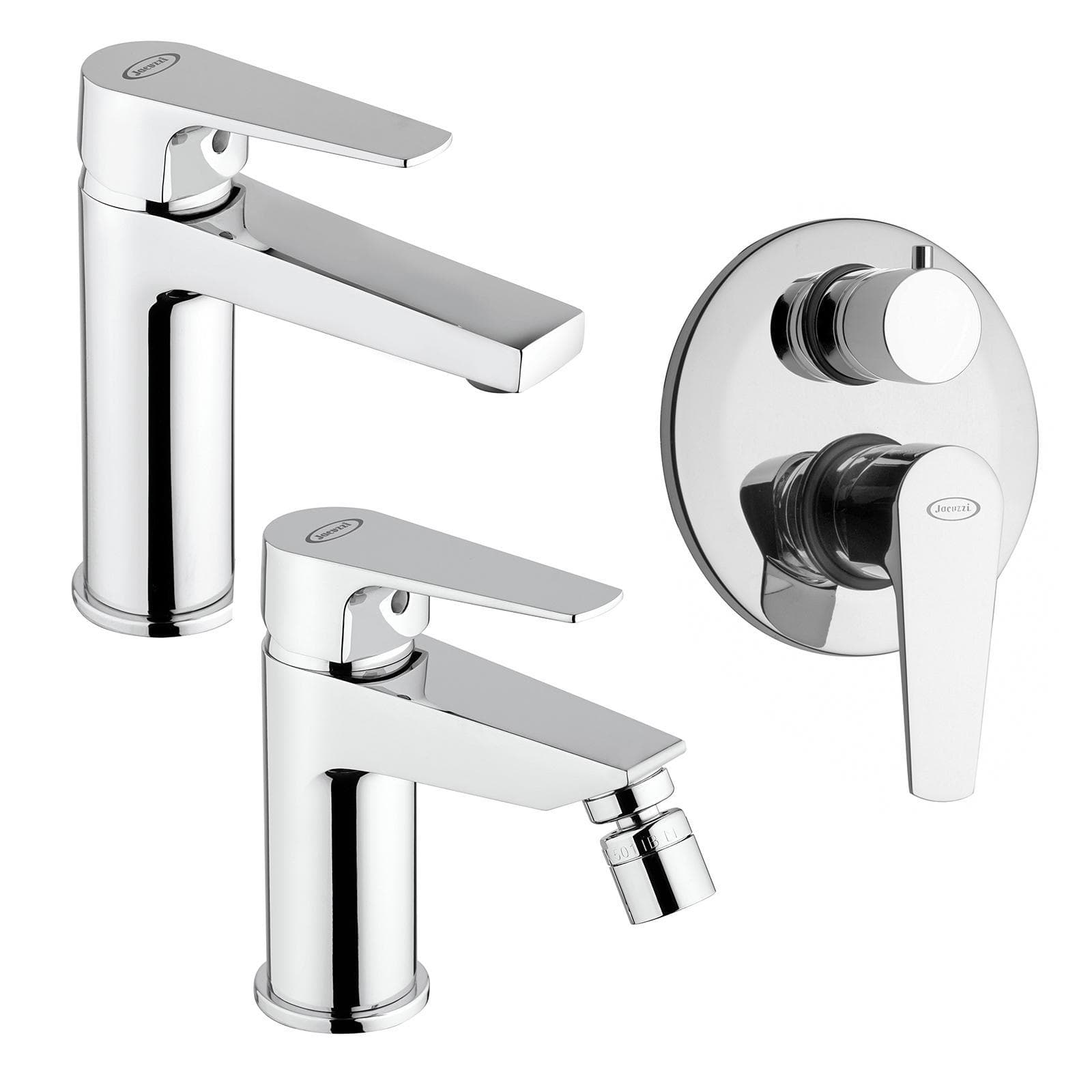 Jacuzzi - Rubinetteria modello Inca set completo di miscelatori per bidet lavabo e incasso doccia con deviatore
