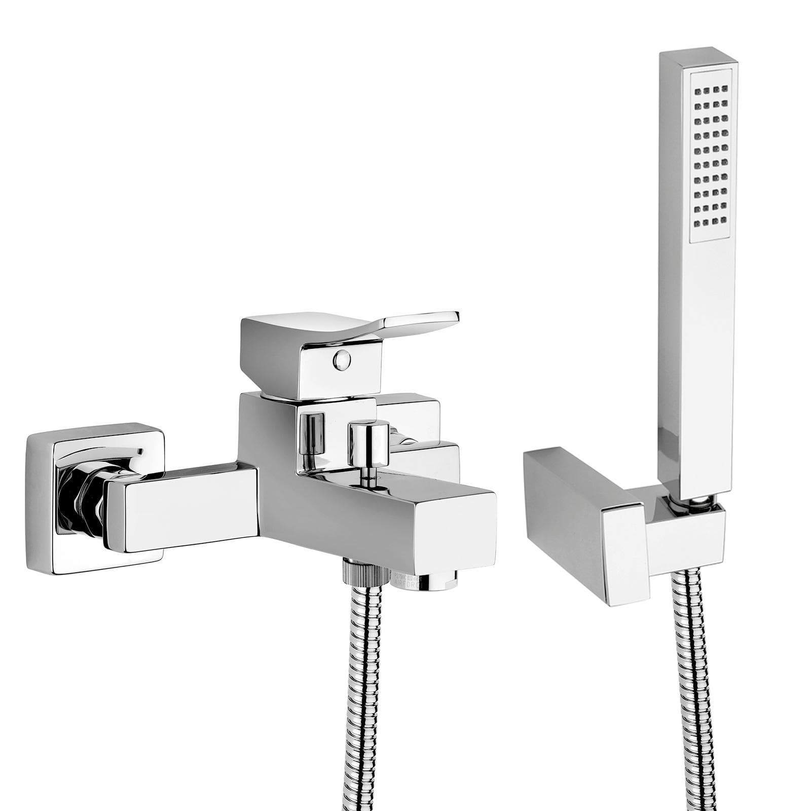 Jacuzzi - Rubinetteria serie design Tanka miscelatore per vasca in ottone cromato con doccetta
