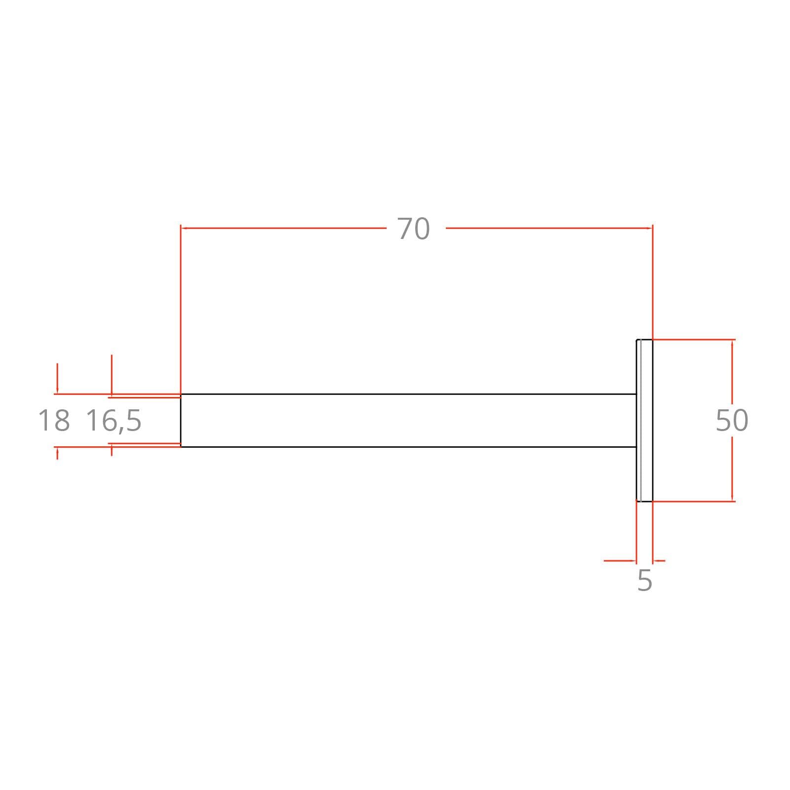 Kit copritubo minimalista 2 pezzi finitura cromata misura Ø55-Ø18-L70
