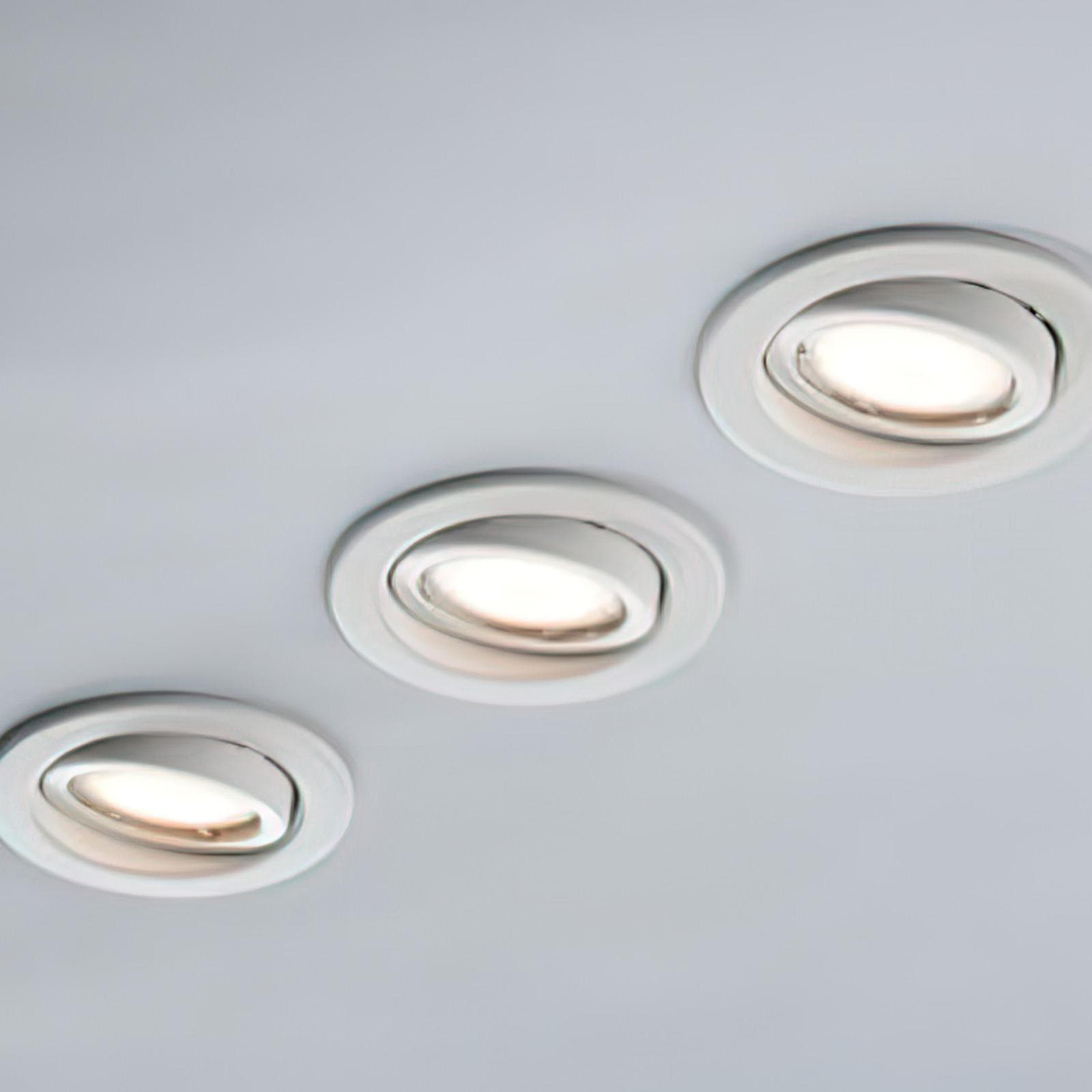 Kit tre incassi 10x10,5 cm in metallo bianco con lampadina GU10 inclusa