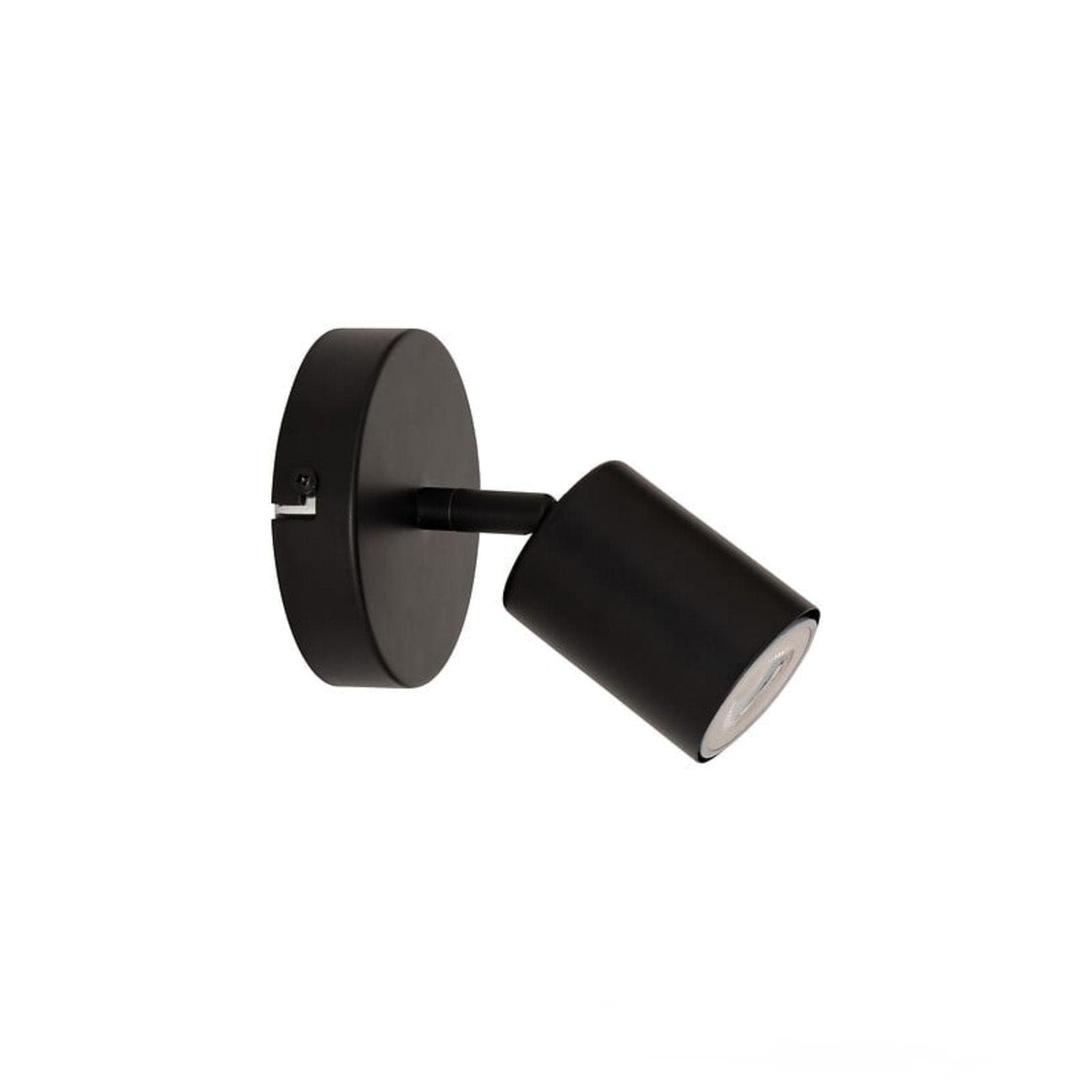 Lampada 1 spot orientabile 11x15h cm in acciaio nero - Myamar